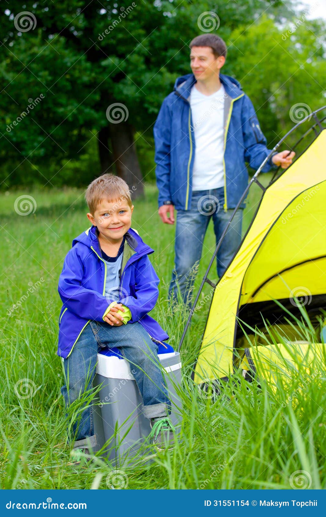 Young boy camping stock photo. Image of camper, male - 31551154