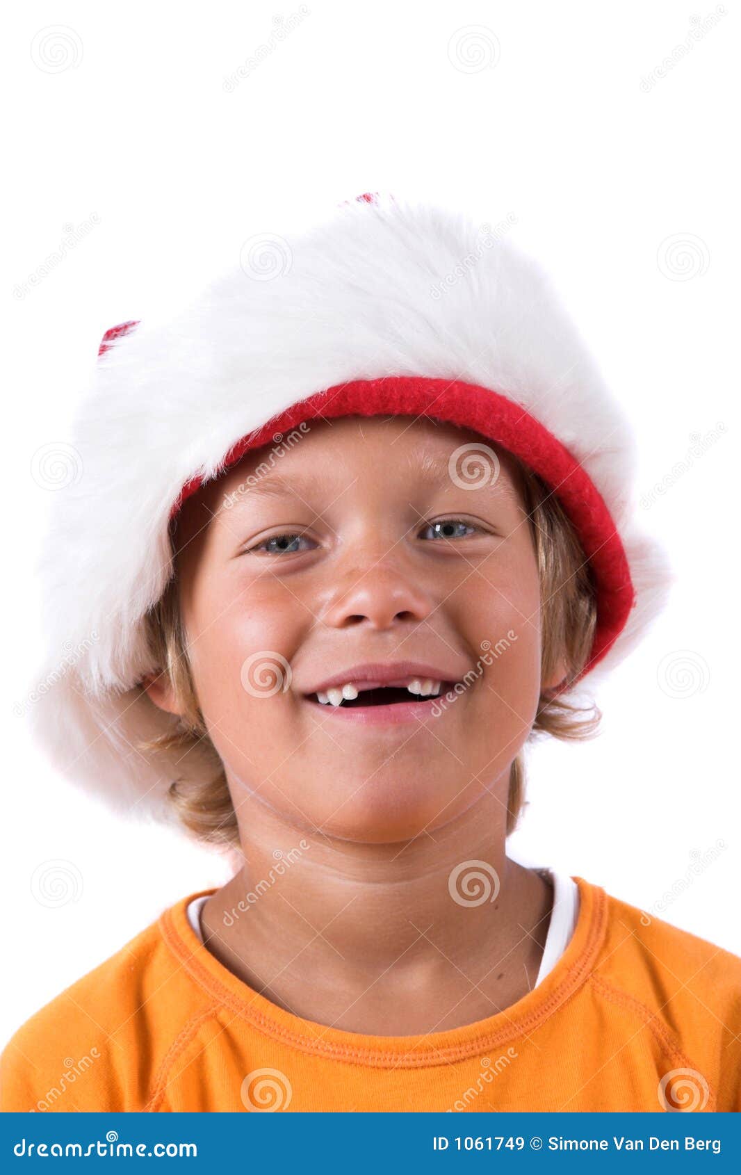 Young Boy with Christmas Hat Stock Image Image of isolated, kids 1061749