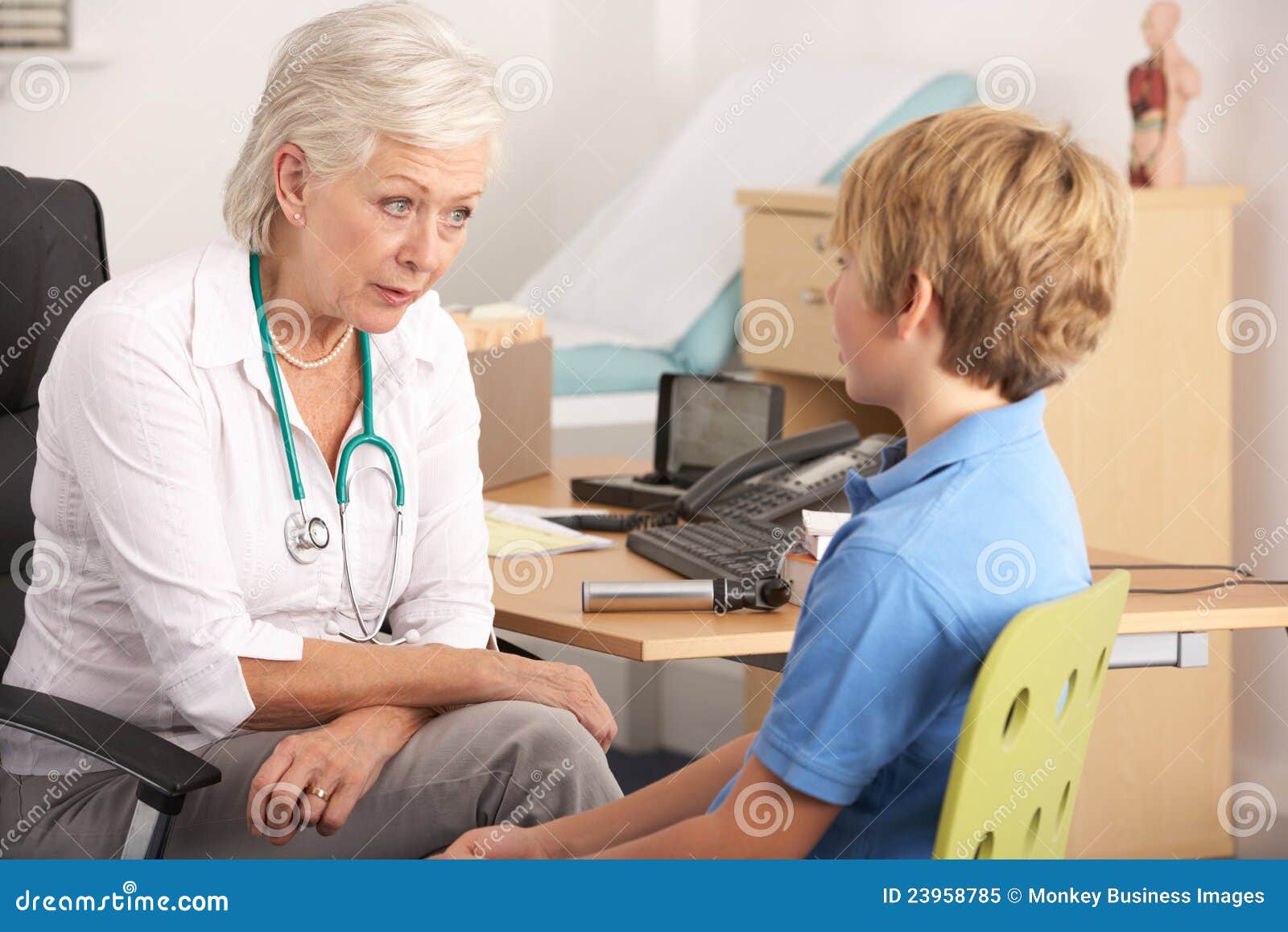 Young Boy Discussing His Health with British GP Stock Image Image of