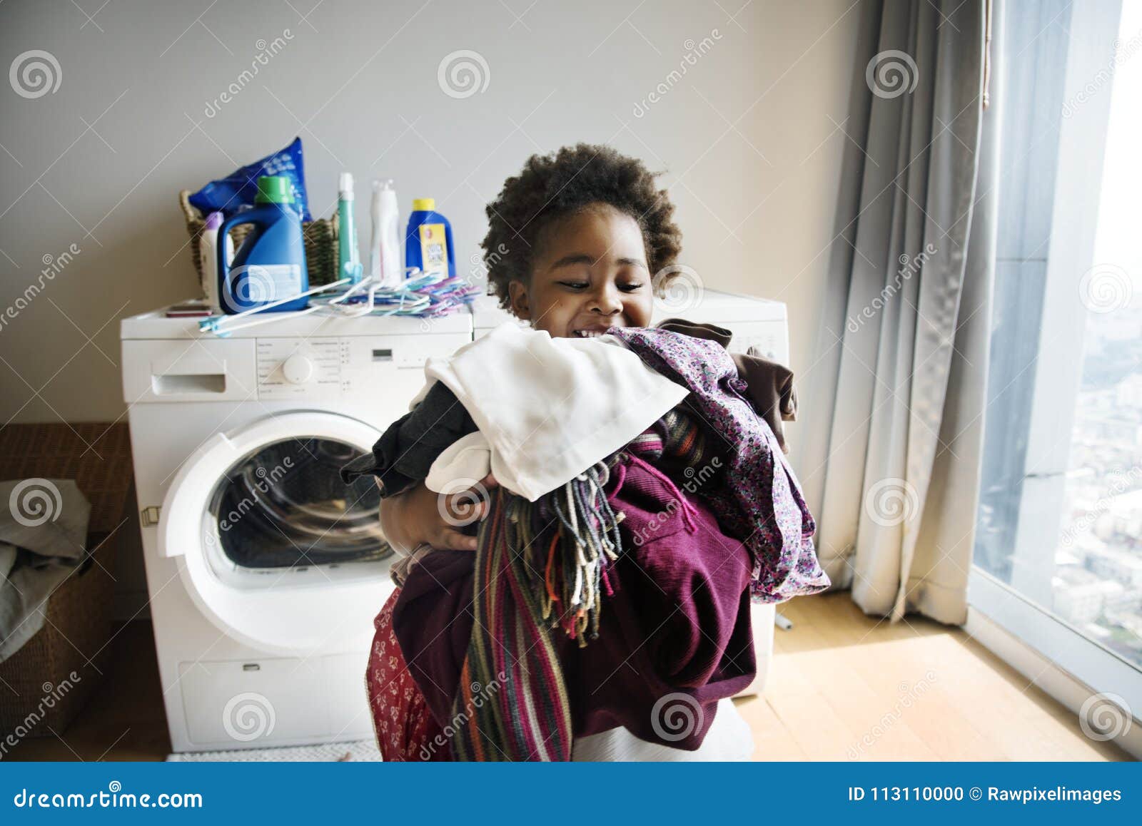 Young Boy Doing Housework at Home Stock Photo - Image of africa ...