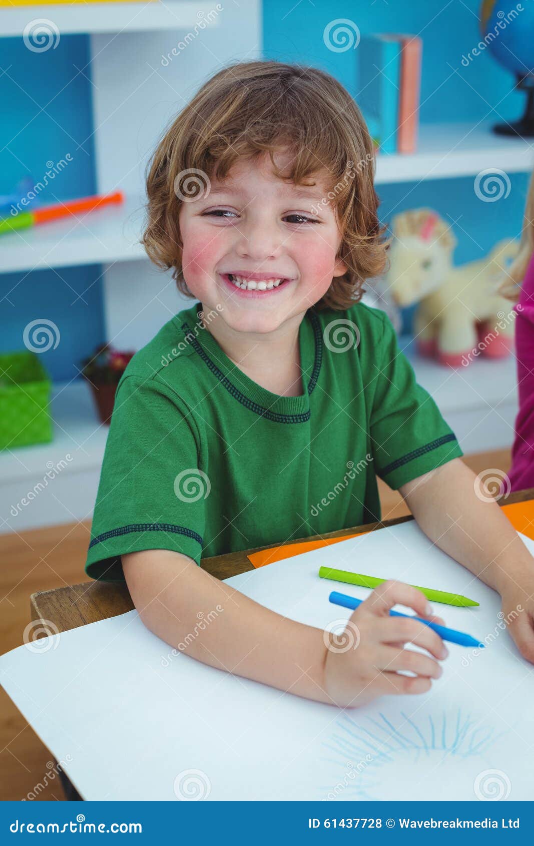 Young boy drawing on paper stock photo. Image of enjoying 61437728