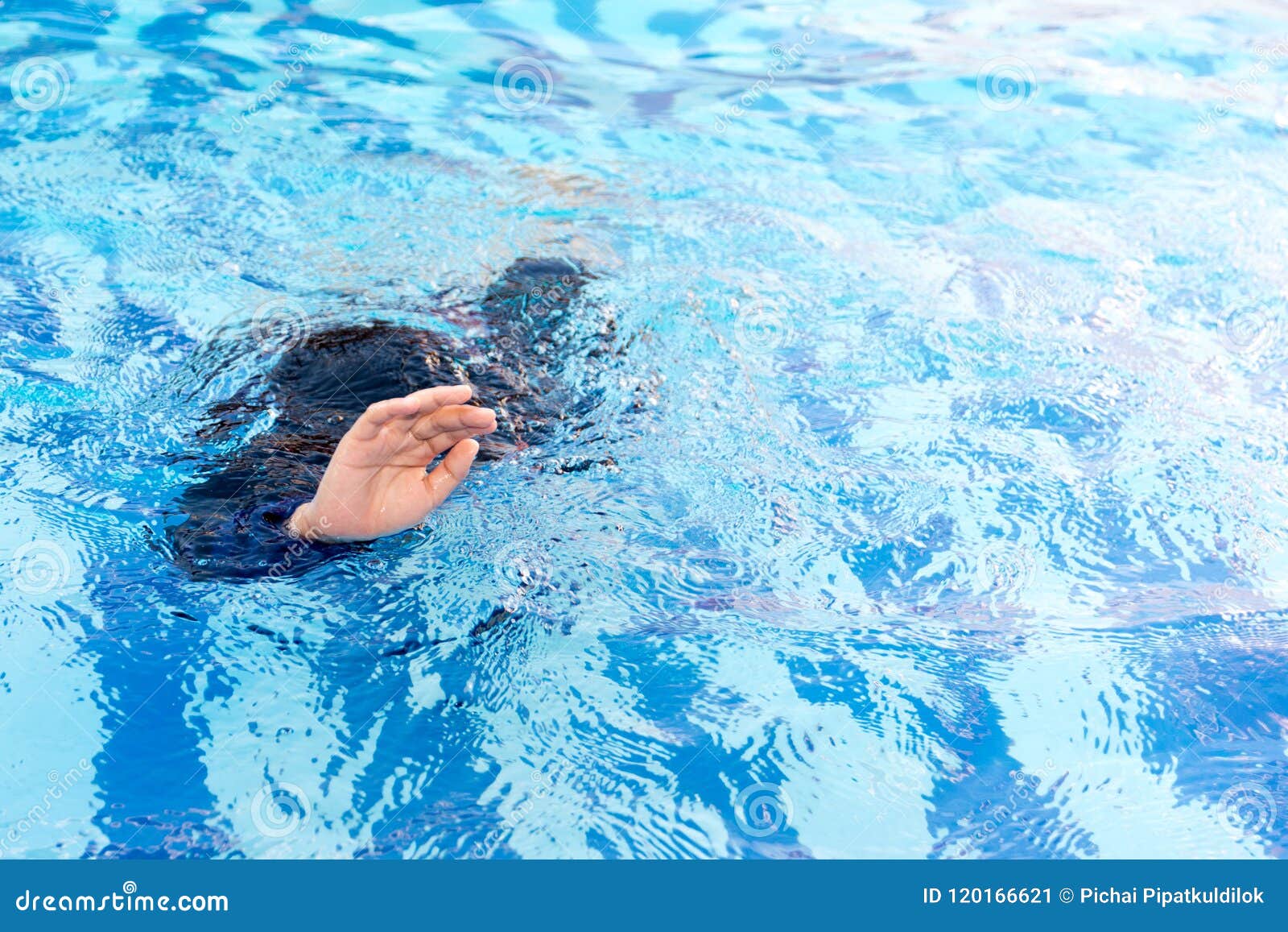 Young Boy Drowning in the Pool Stock Image Image of childhood