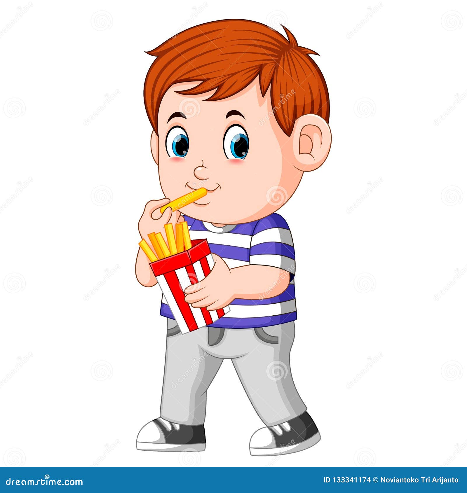 Young Boy Eating French Fries Vector Illustration CartoonDealer young-boy-eating-french-fries-vector-illustration-cartoondealer