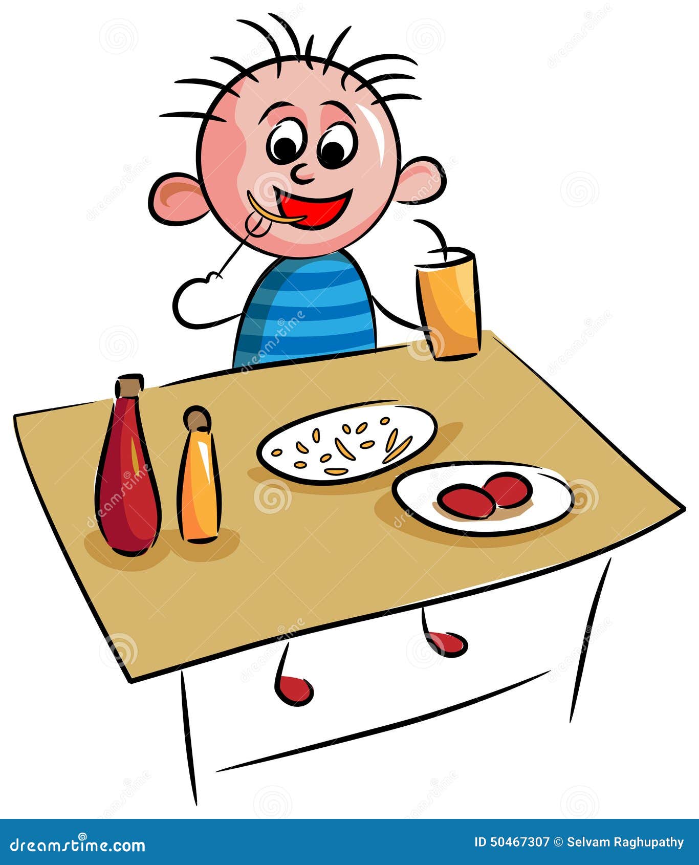 Young Boy Eating Fried Breakfast Stock Vector - Illustration of delicious, excited: 50467307 Young Boy Eating Fried Breakfast Stock Vector - Illustration of delicious, excited: 50467307