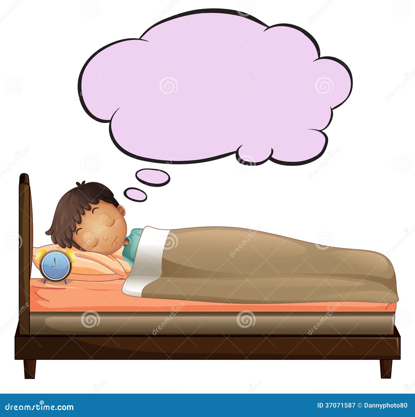 A Young Boy with an Empty Thought while Sleeping Stock Vector ...