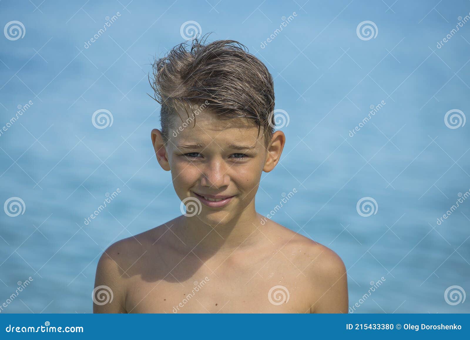 Young Boy is Enjoying on the Beautiful Tropical Beach at Summer, Close ...