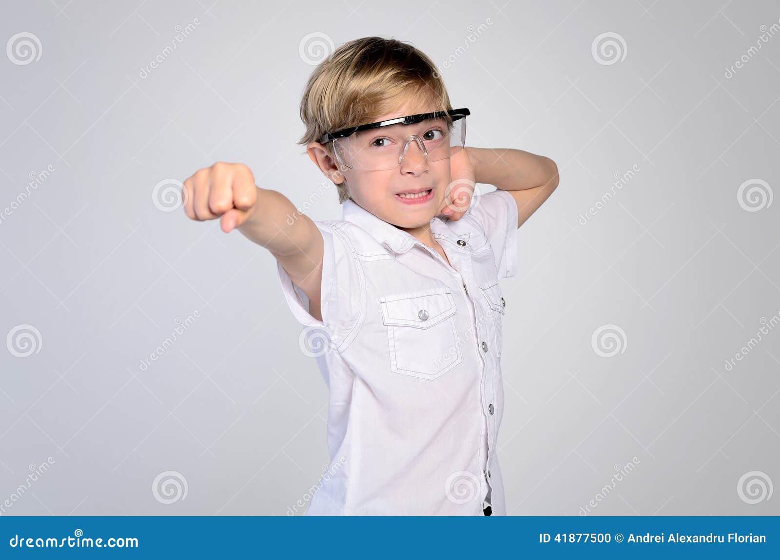 Young boy with goggles stock photo. Image of expression 41877500