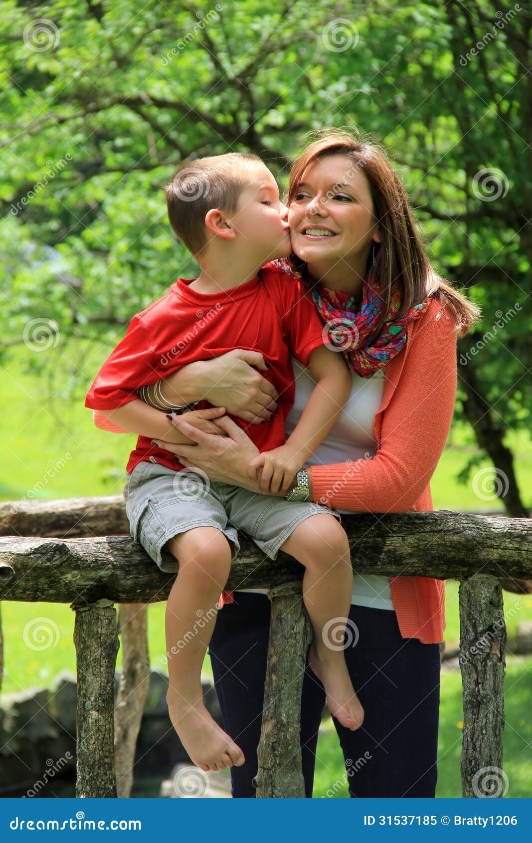 Young Boy And Mom