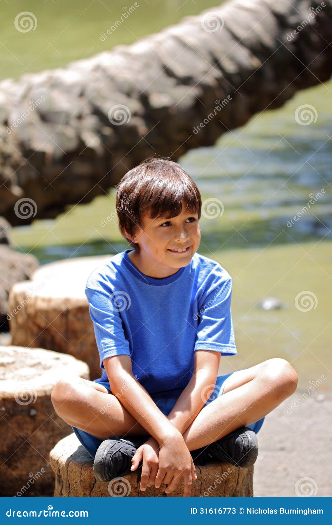 Young boy in nature series stock image. Image of happy - 31616773