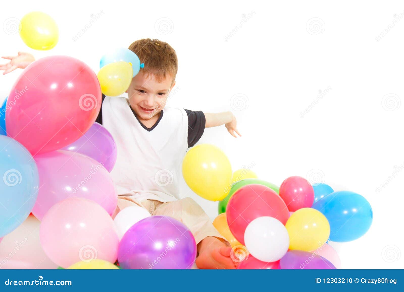 Young Boy Playing with Balloons Stock Photo - Image of balloon, holiday ...