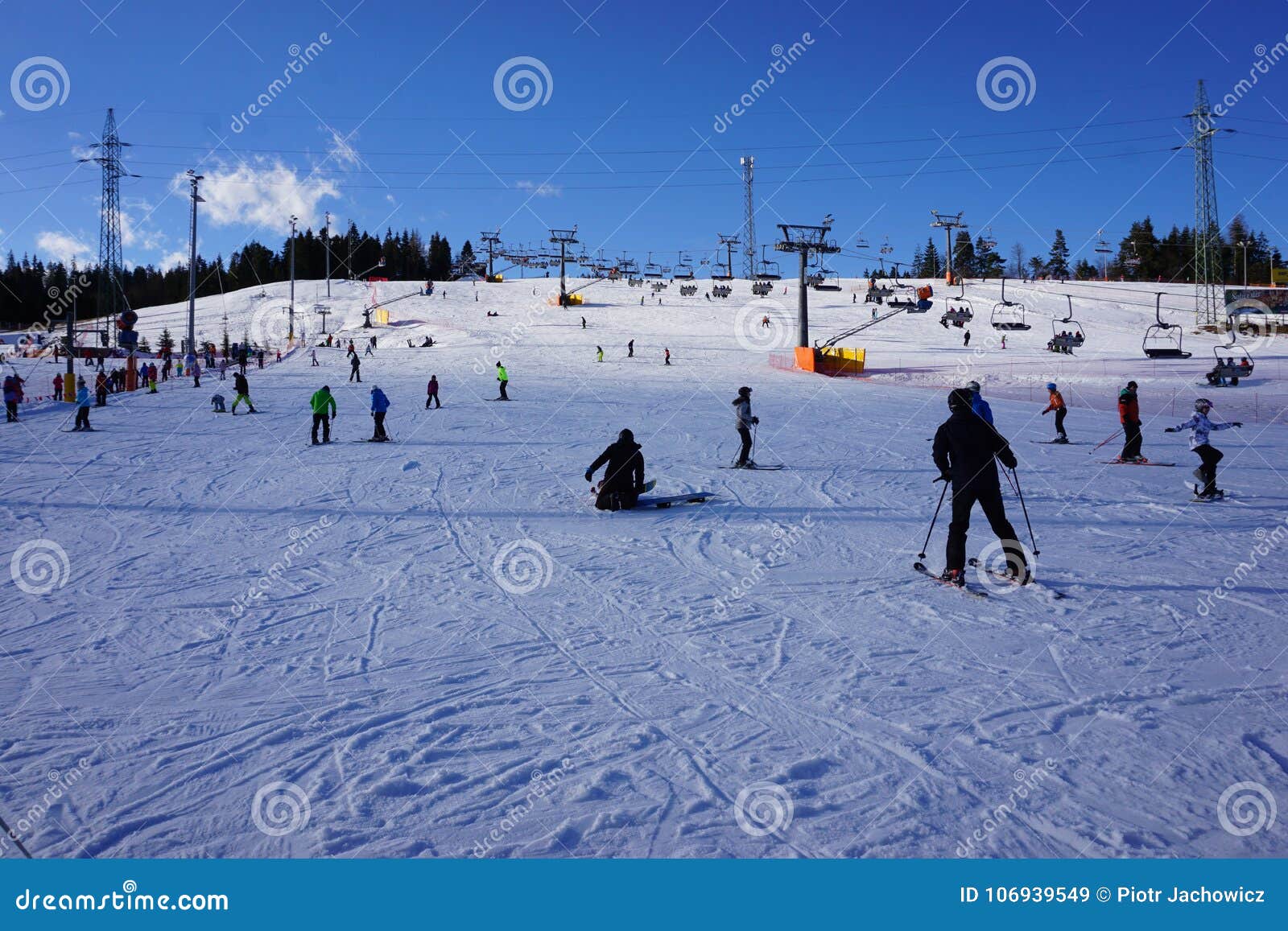 Young Boy on Ski Lift on Bania Slope Editorial Stock Image - Image of ...