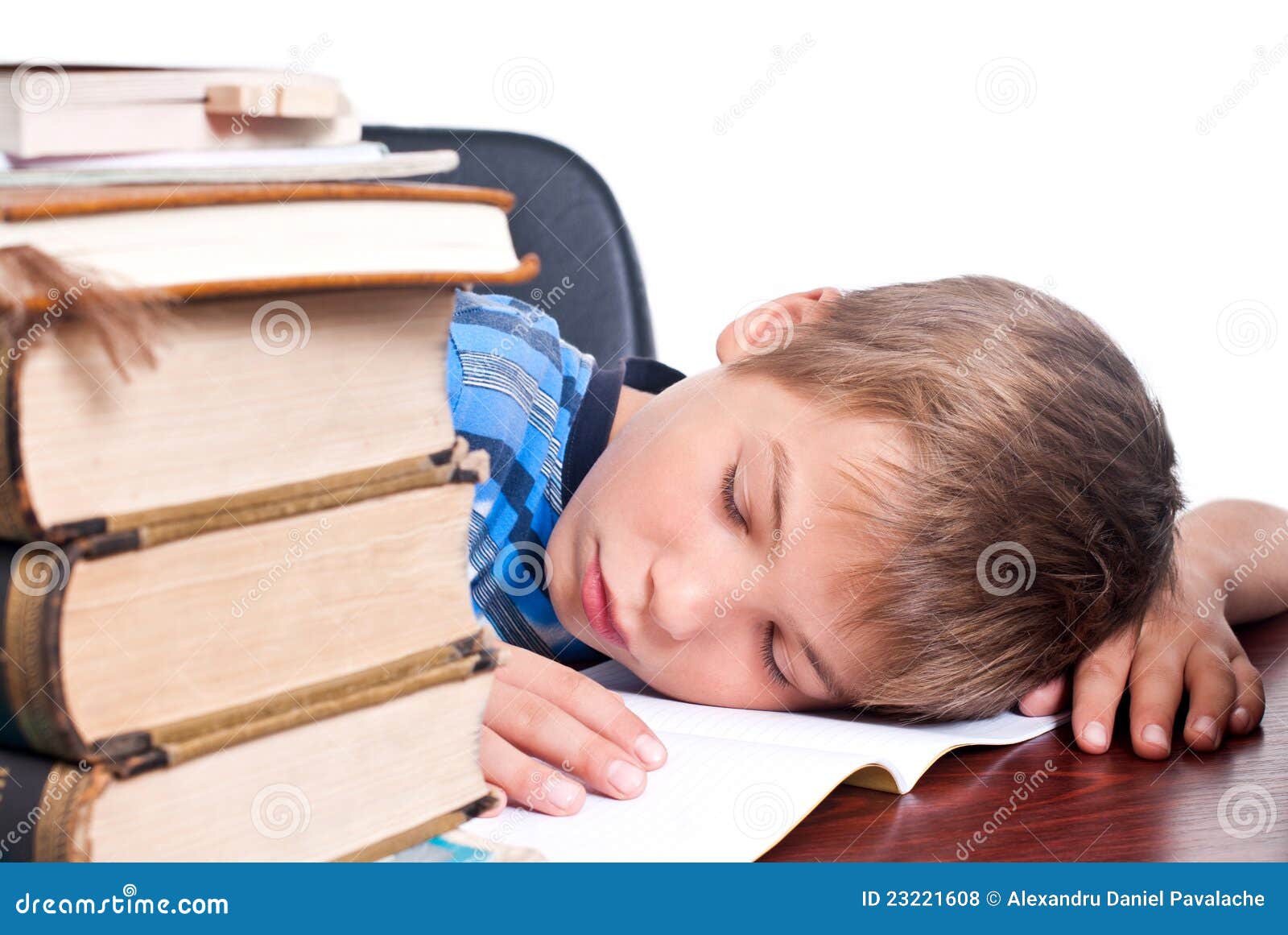 Young Boy Sleeping On His Desk Stock Photo Image Of Background