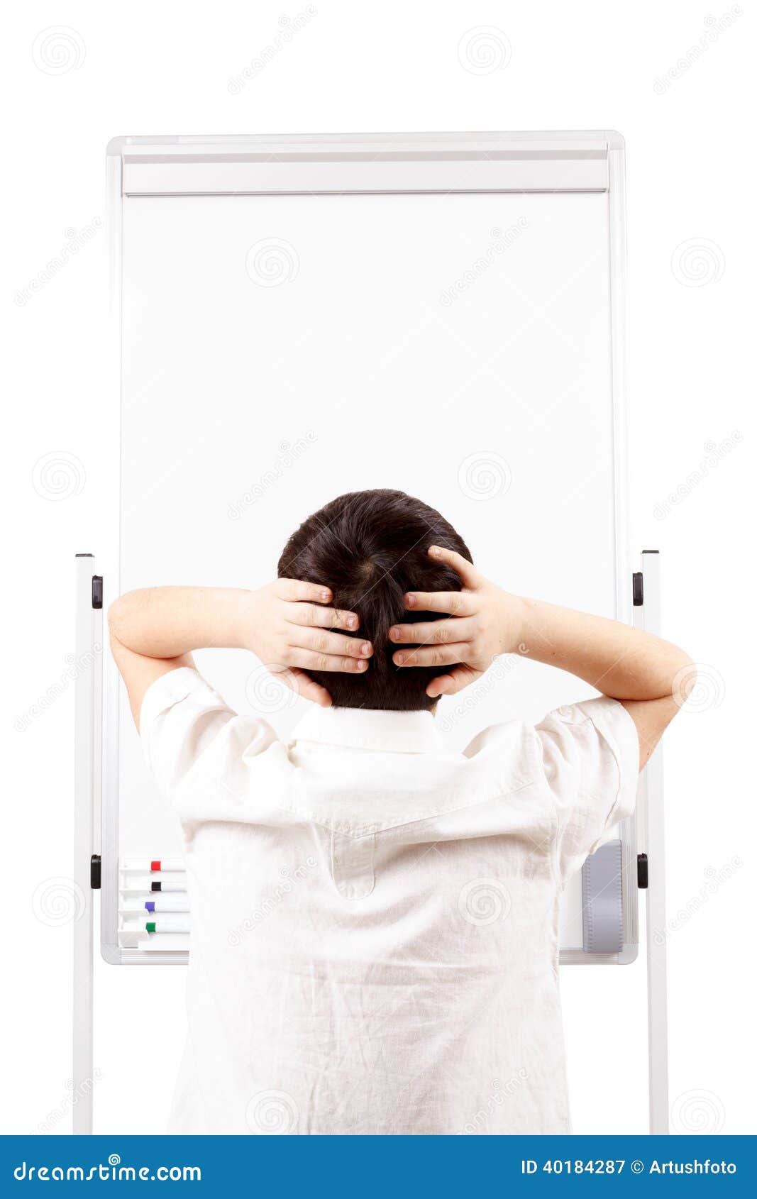 Young Boy Student and Whiteboard Stock Image Image of draw, drawing