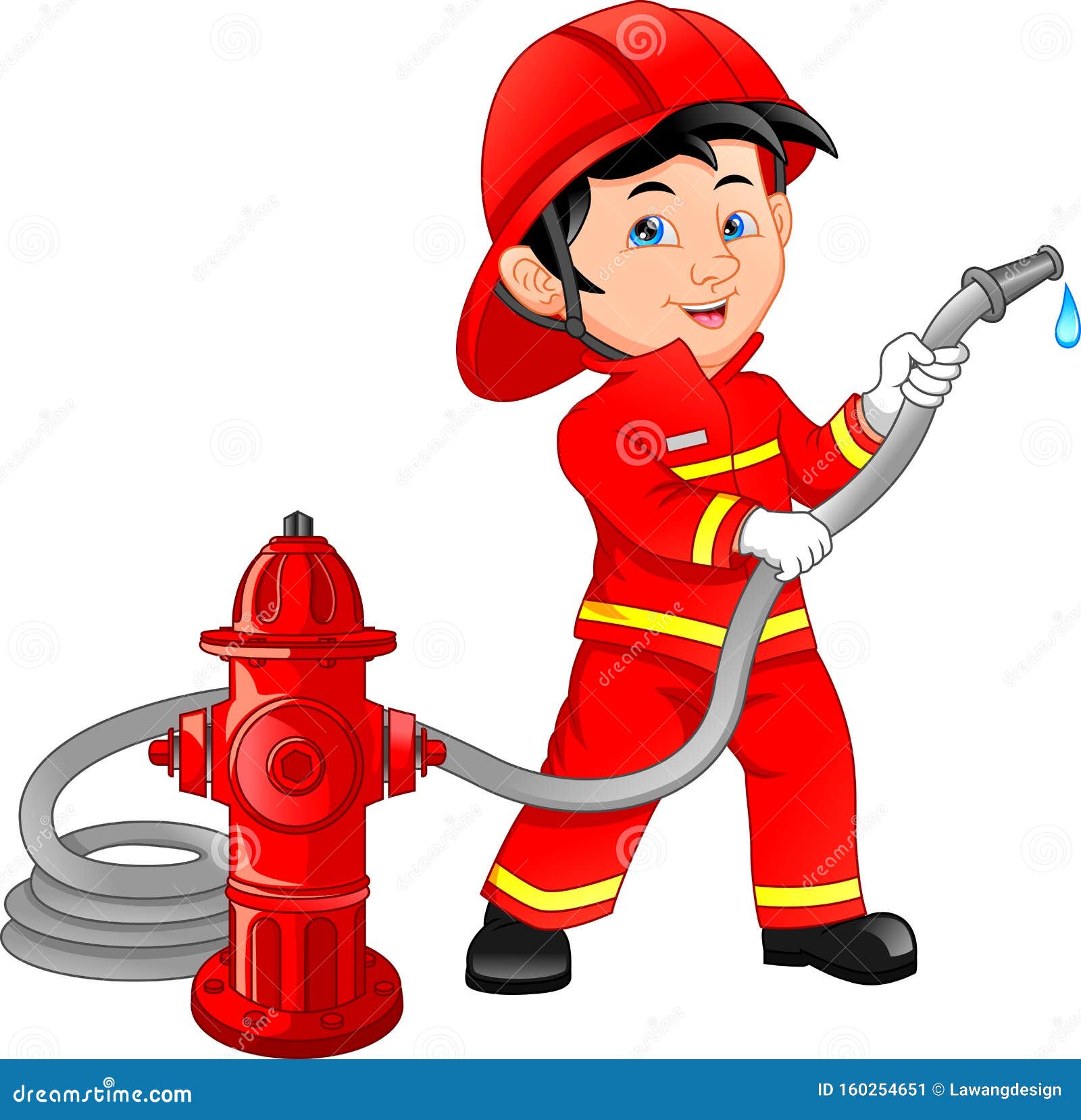 young boy wearing fire fighter cartoon