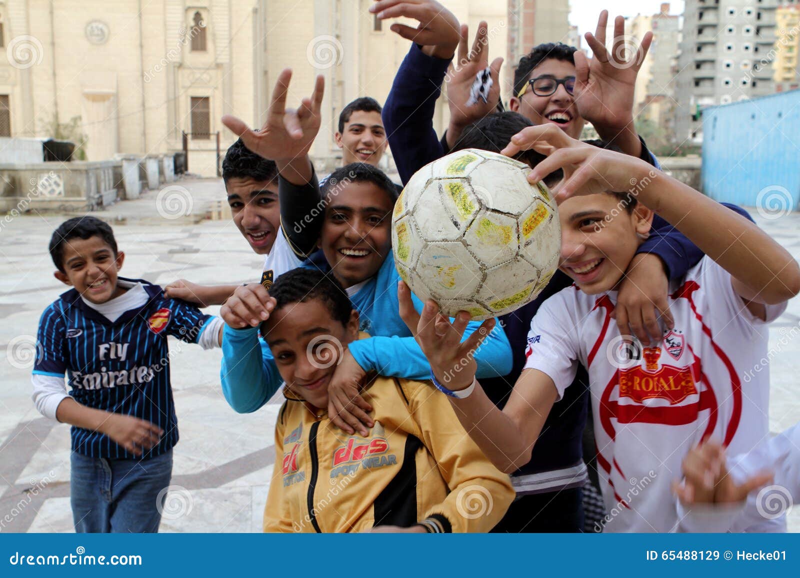Young Boys Playing Football in Egypt Editorial Stock Image Image of