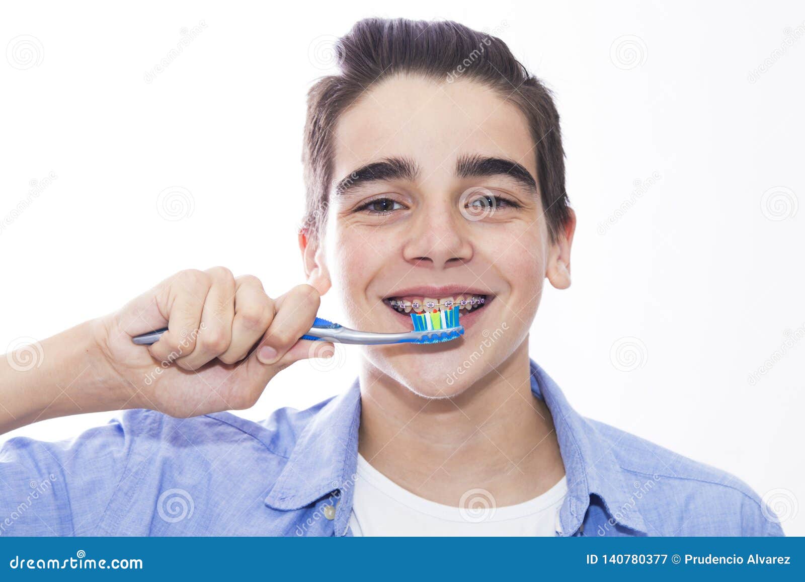 Young with Braces, Dental Hygiene Stock Image Image of copyspace