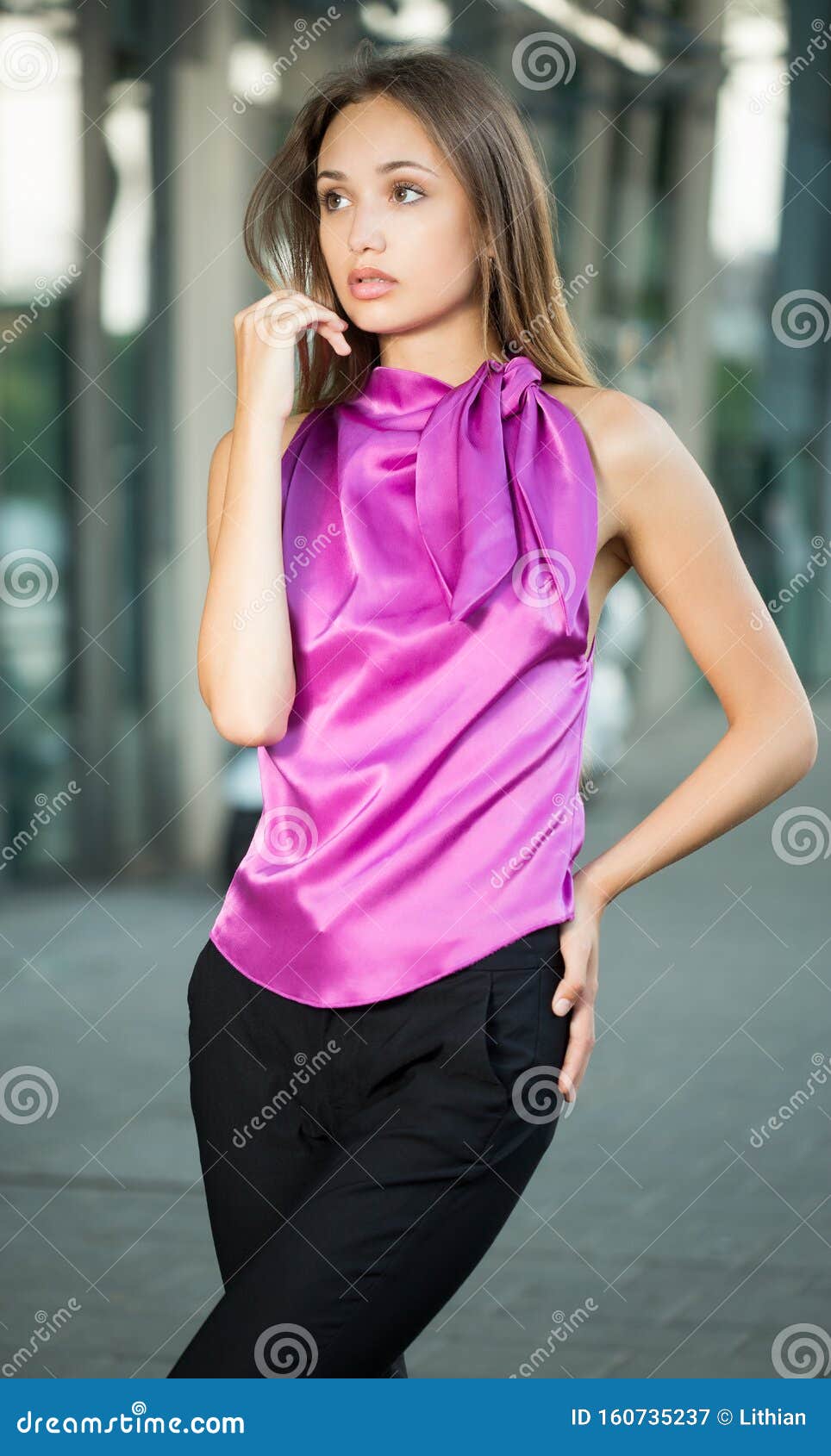 Young brunette model stock image. Image of brunette - 160735237