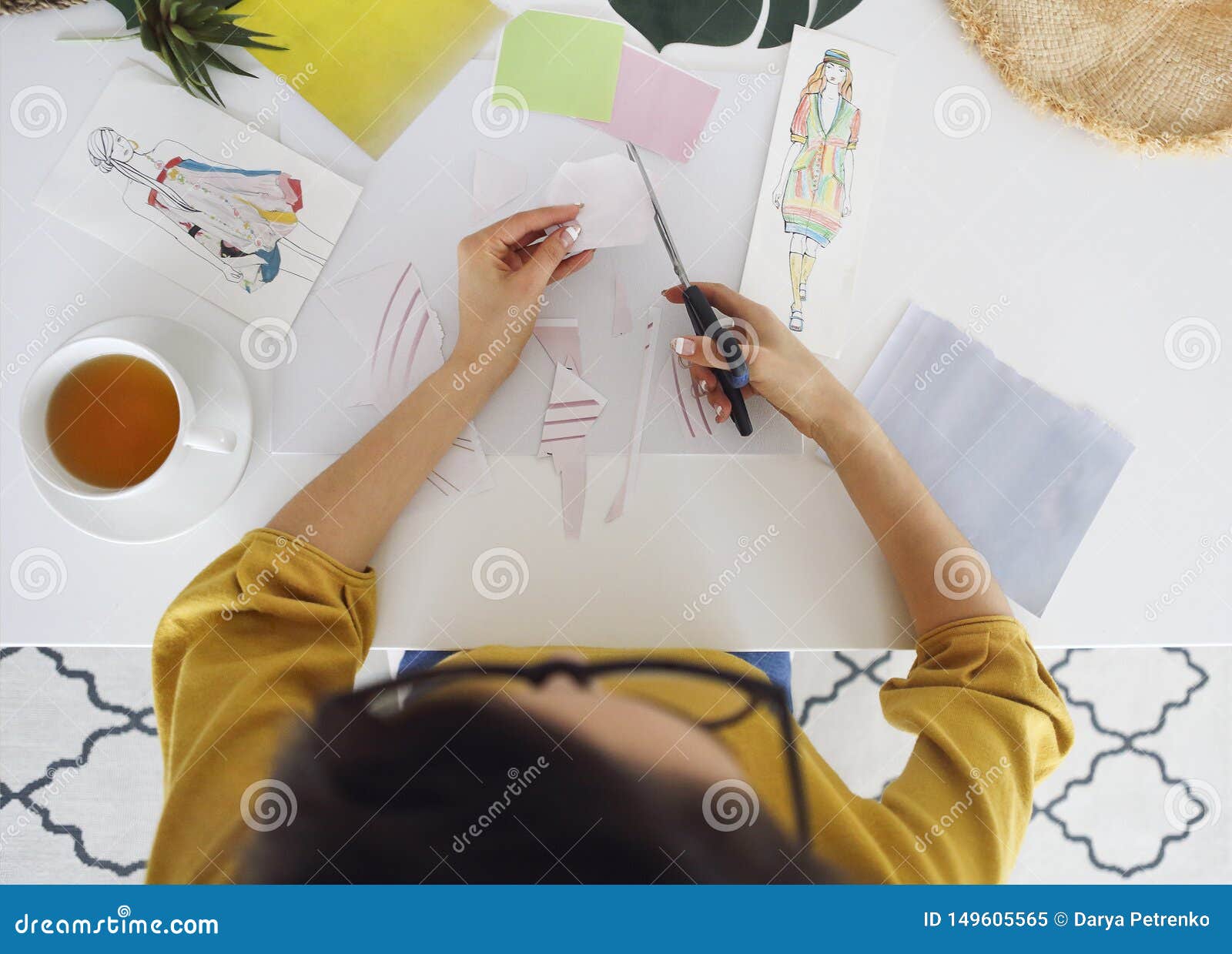 Young Brunette Woman Creating Her Feng Shui Wish Map Stock Image ...