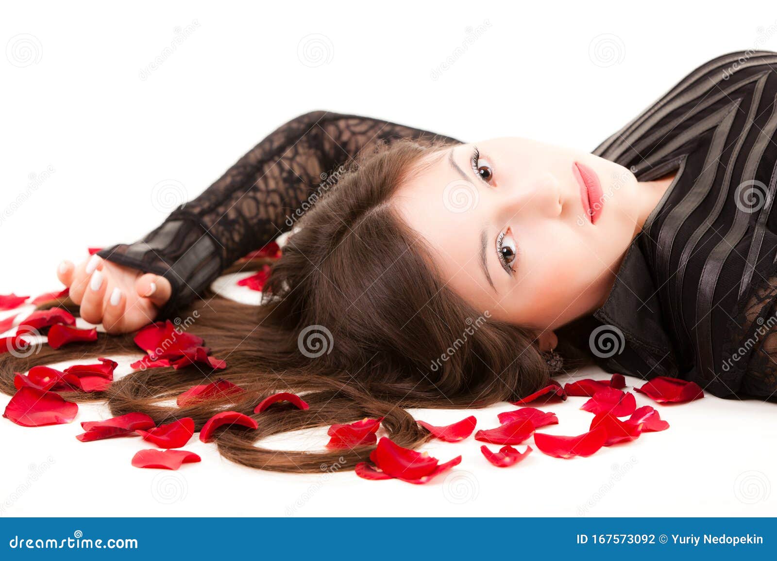 Wallpaper leaves, girl, background, roses, petals, hairstyle for mobile and  desktop, section стиль, resolution 8000x6421 - download