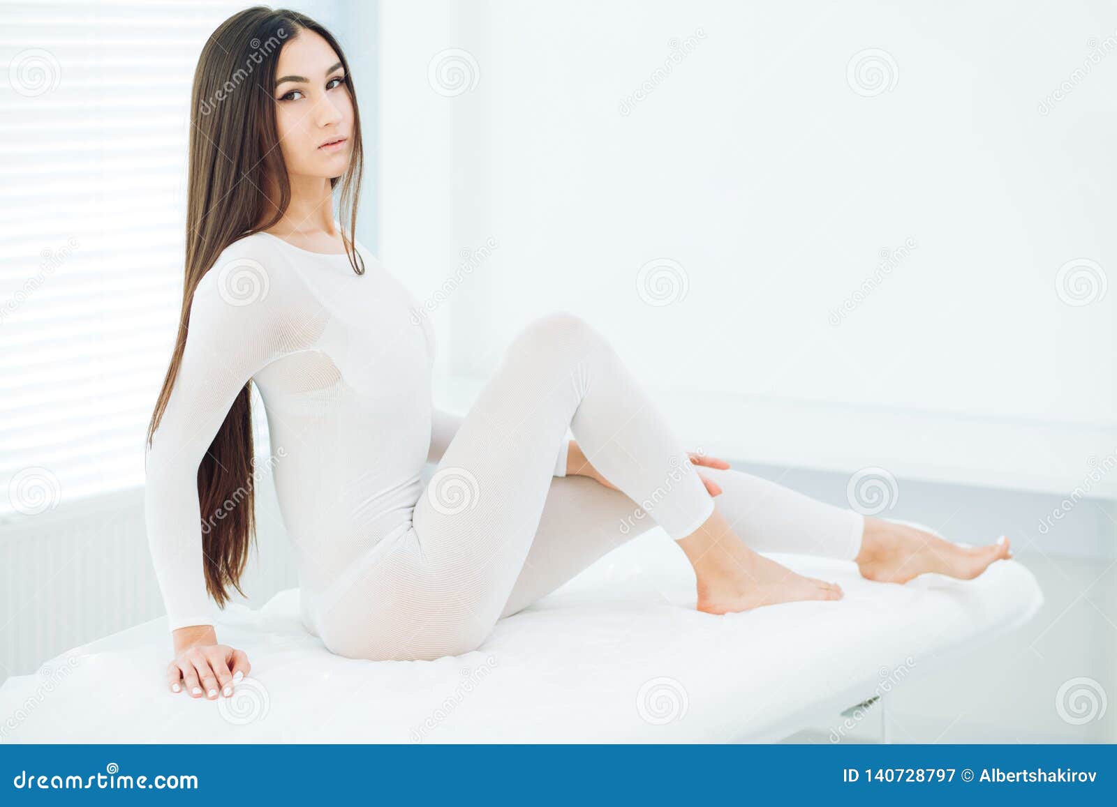 Young Brunette Woman in White Slimming Bodysuit Waiting for LPG Massage  Session Stock Image - Image of beautician, clinic: 140728797