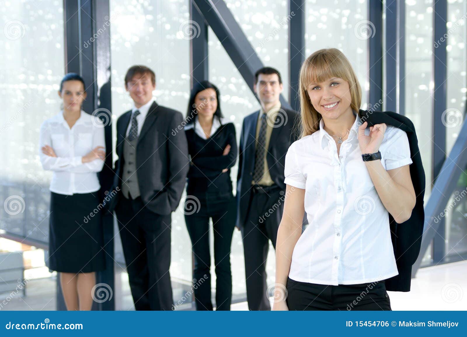 A Young Business Group is Working in an Office Stock Photo Image of