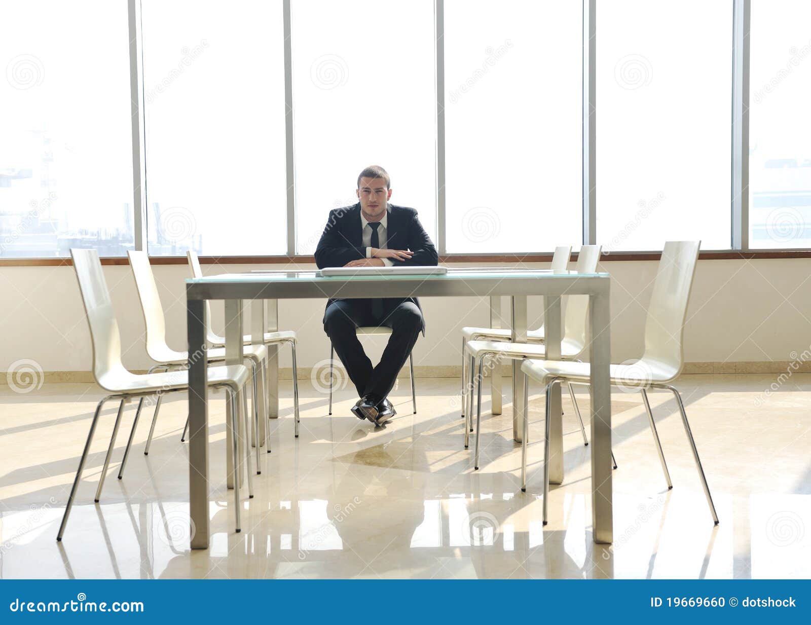 Young Business Man Alone In Conference Room Stock Photo Image 19669660