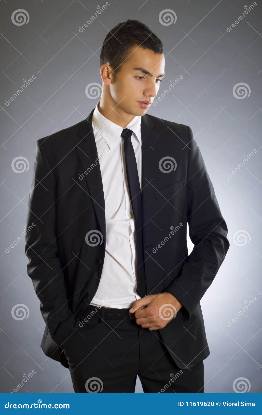Young Business Man Isolated Over Dark Background Stock Photo - Image of ...