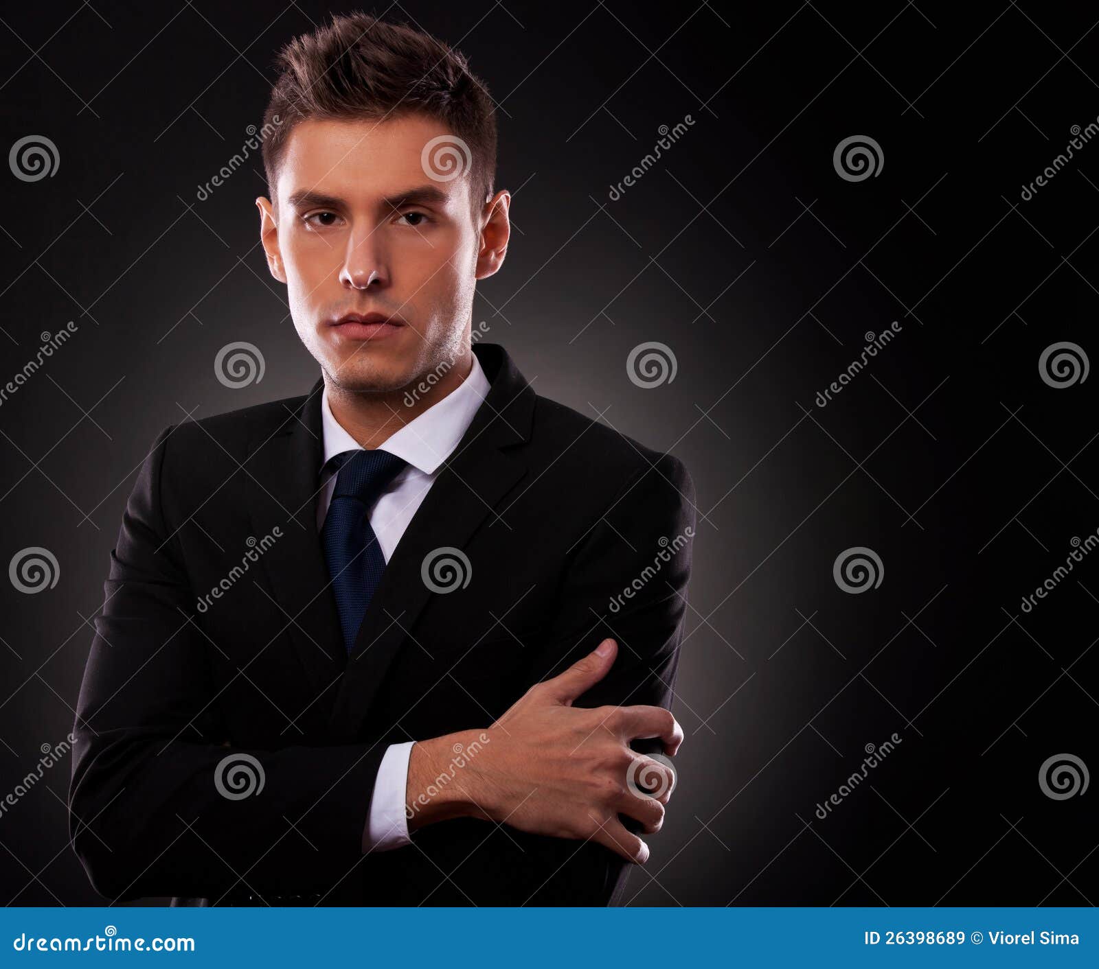 Young Business Man Posing with Folded Arms Stock Image - Image of ...