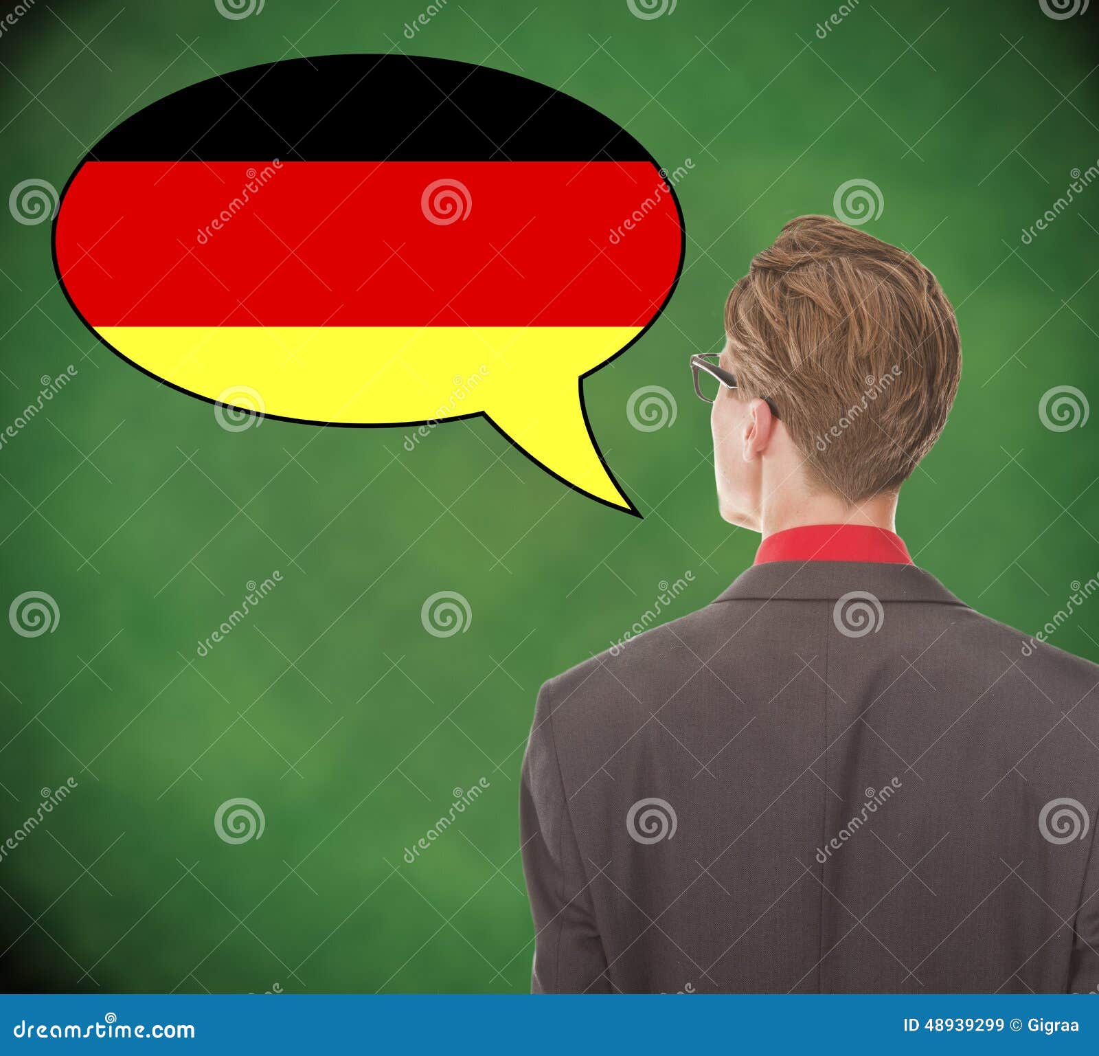 Young Business Man Speaking German On School Board Stock ...