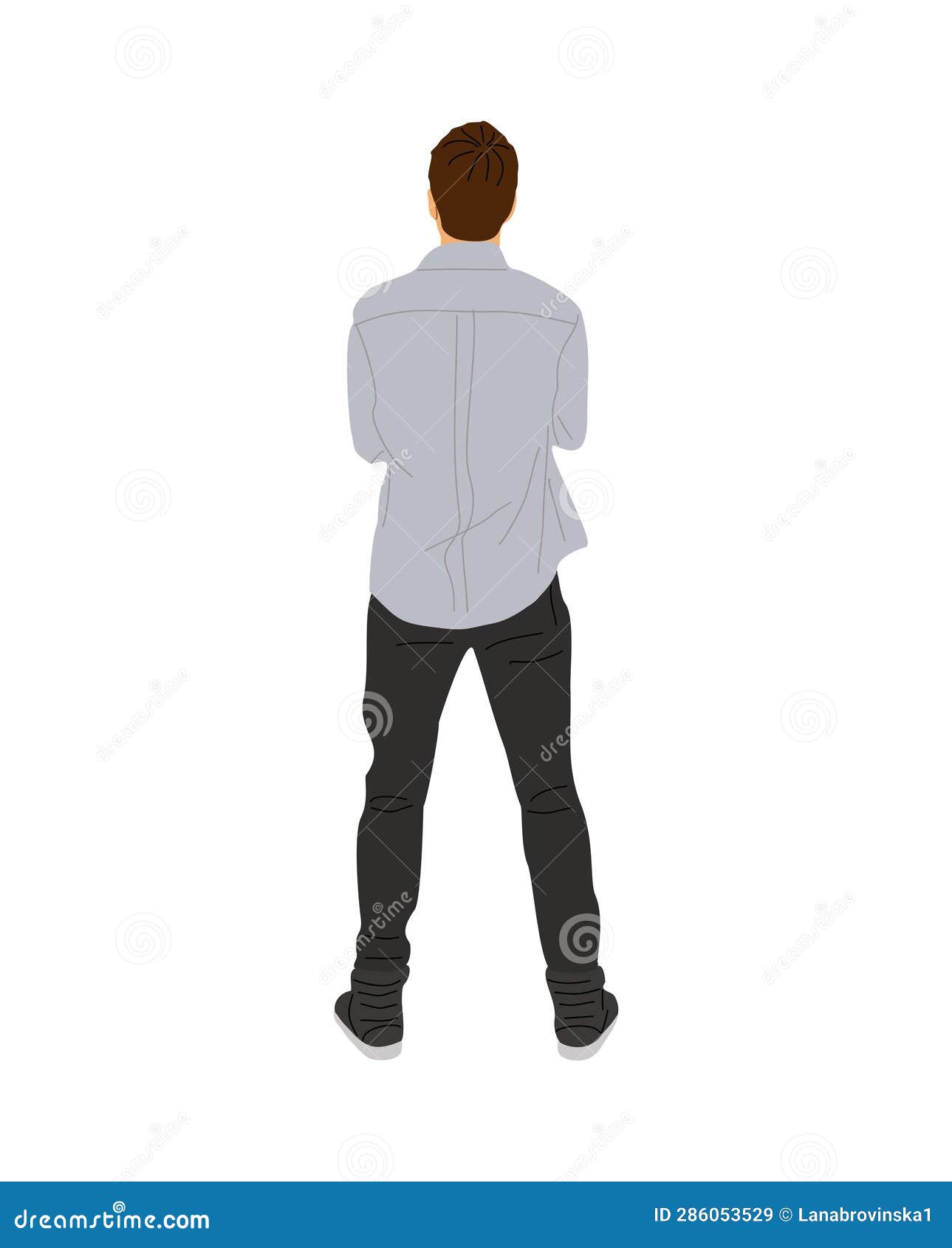 Young Business Man Standing Back View Vector. Stock Illustration ...