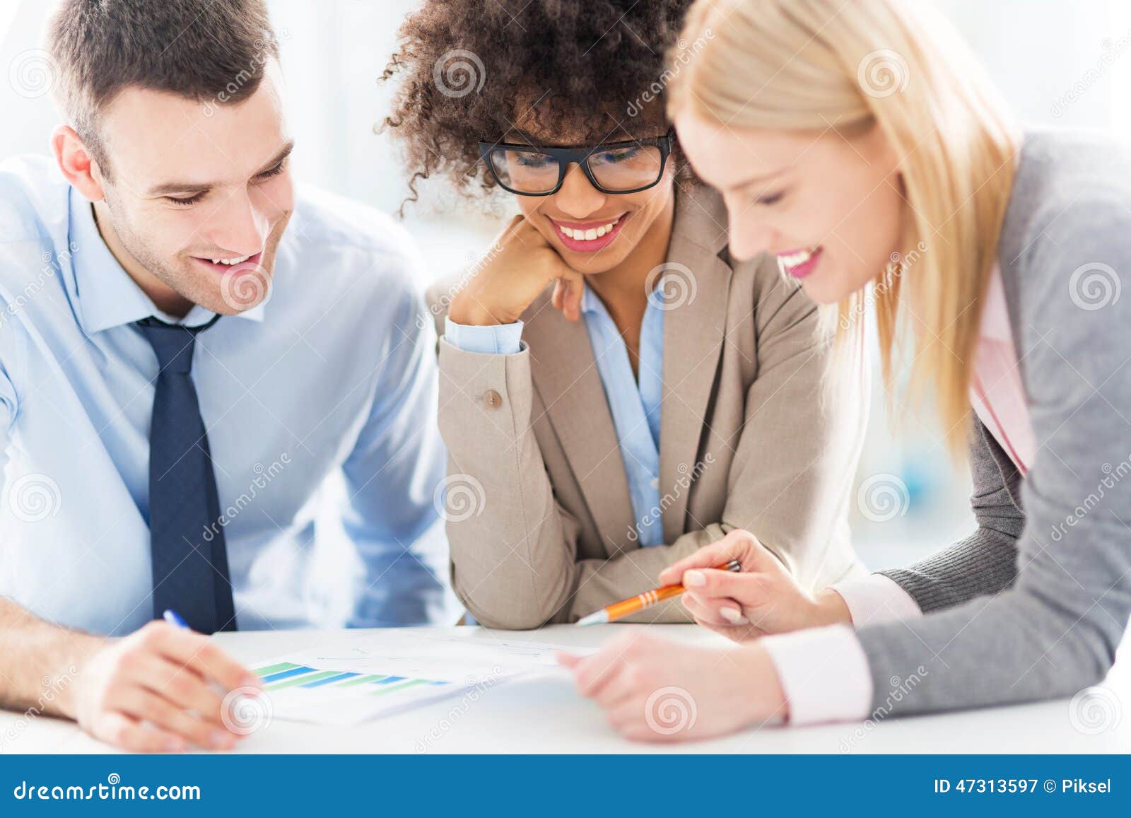 young business people discussing in office