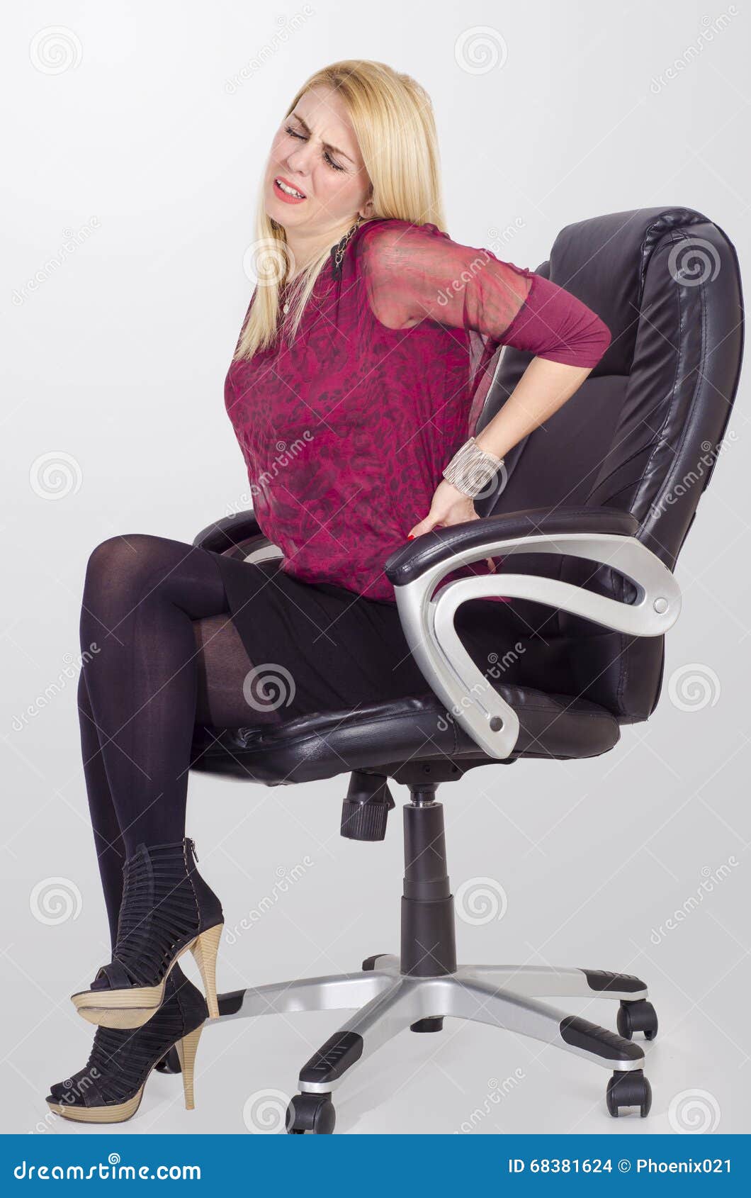 Young Business Woman Having Back Pain Stock Photo Image Of