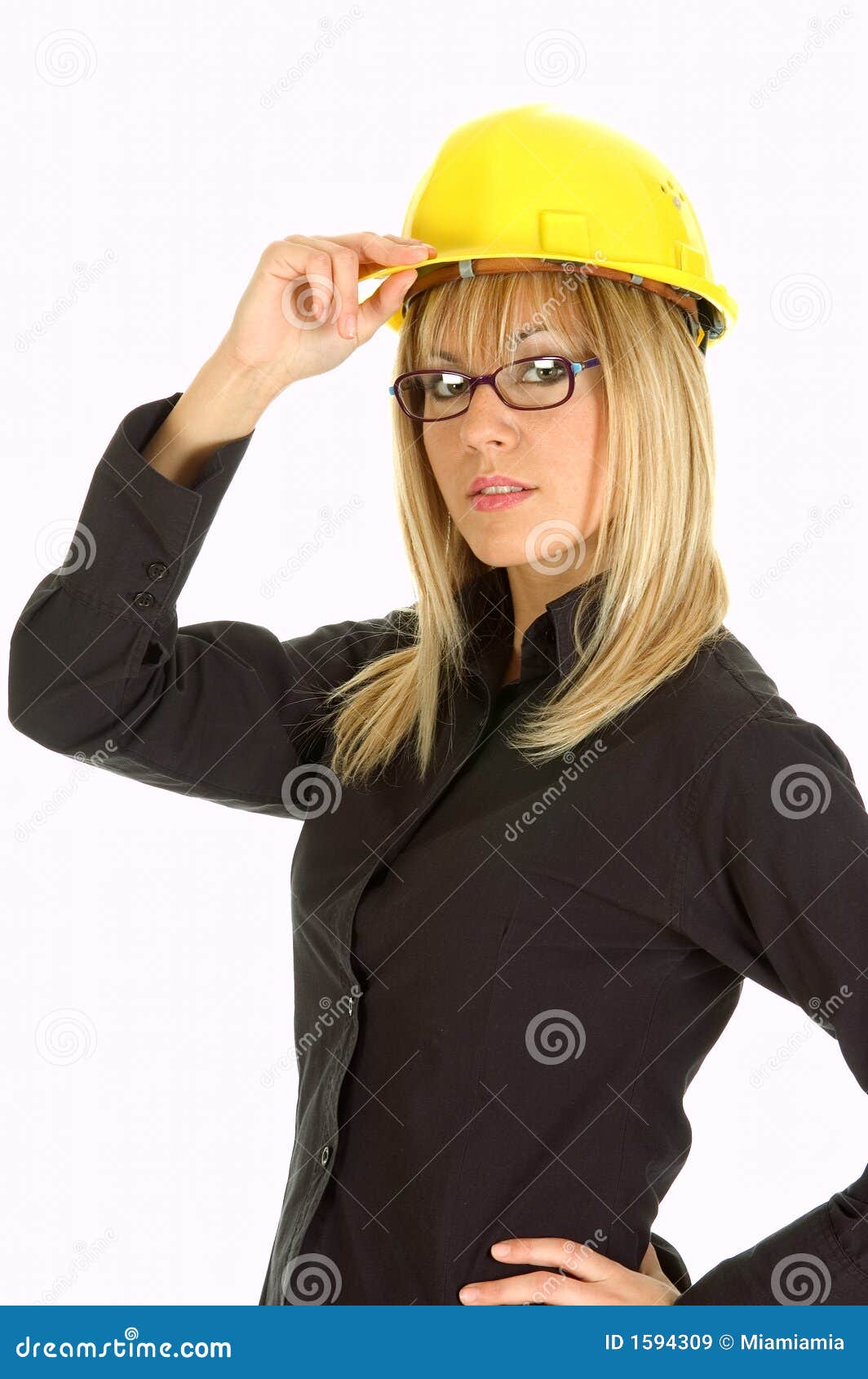 Young Business Woman with Helm Stock Image Image of designer, work