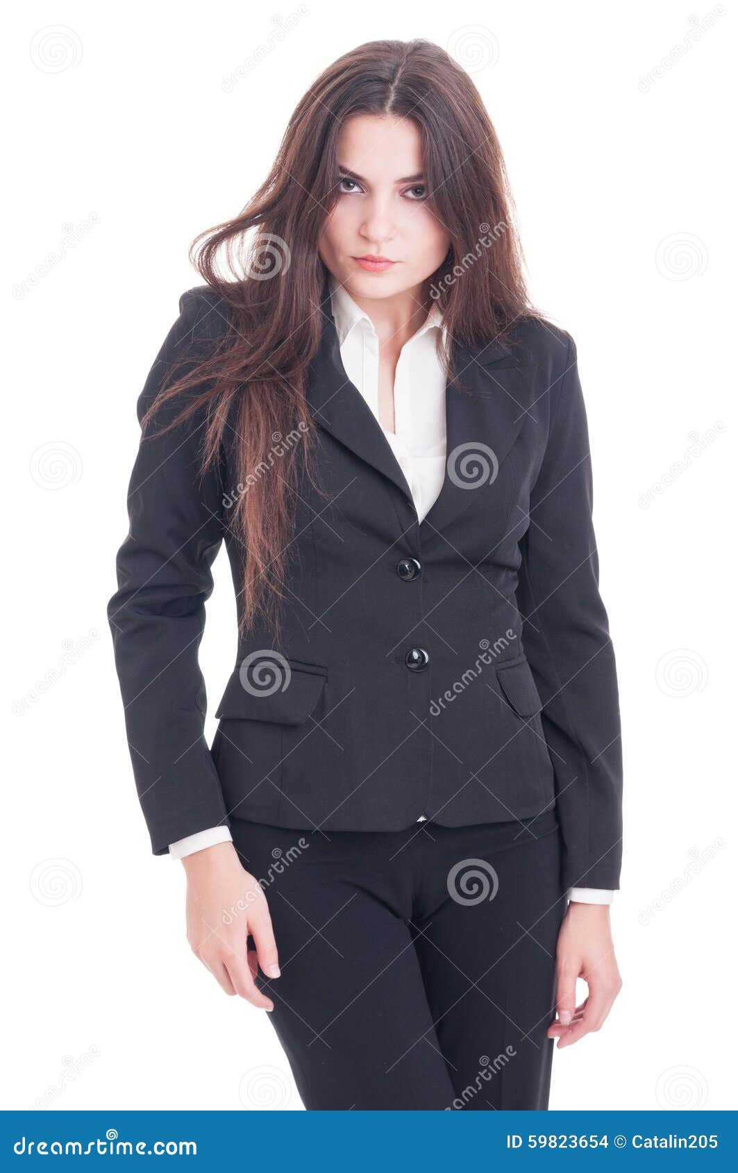 Young Business Woman with Long Hair Stock Photo - Image of career ...