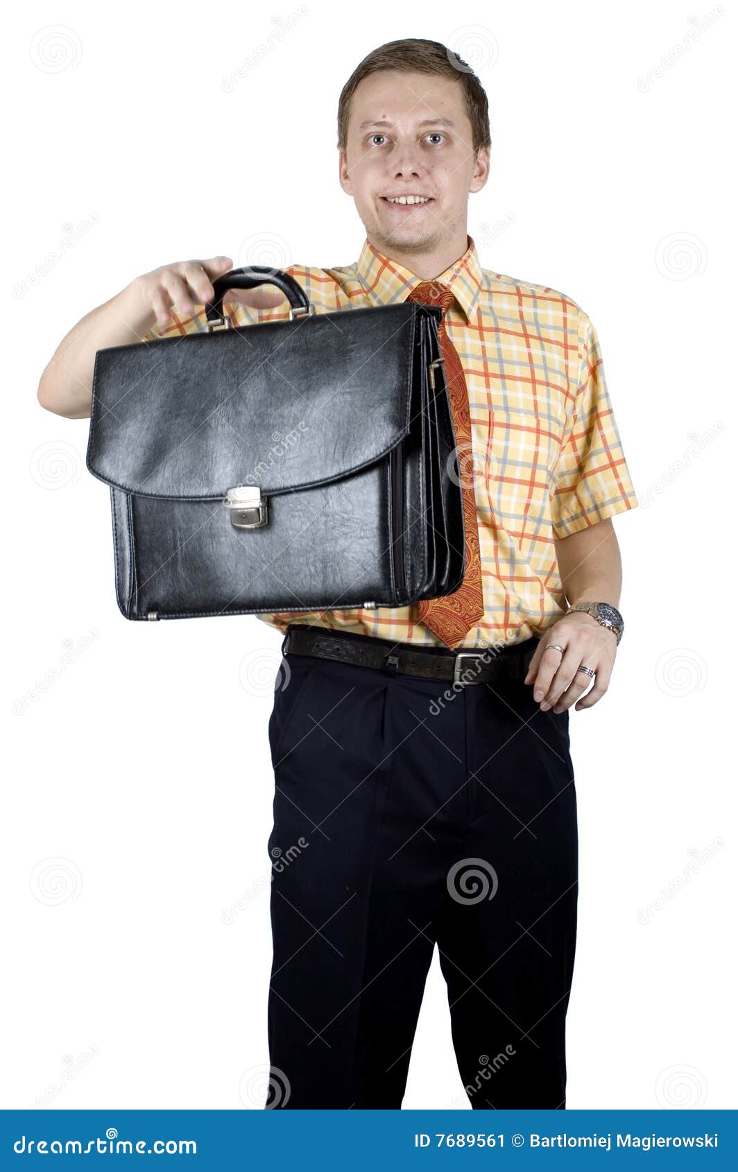 Young Businessman with Briefcase Stock Image Image of male, briefcase