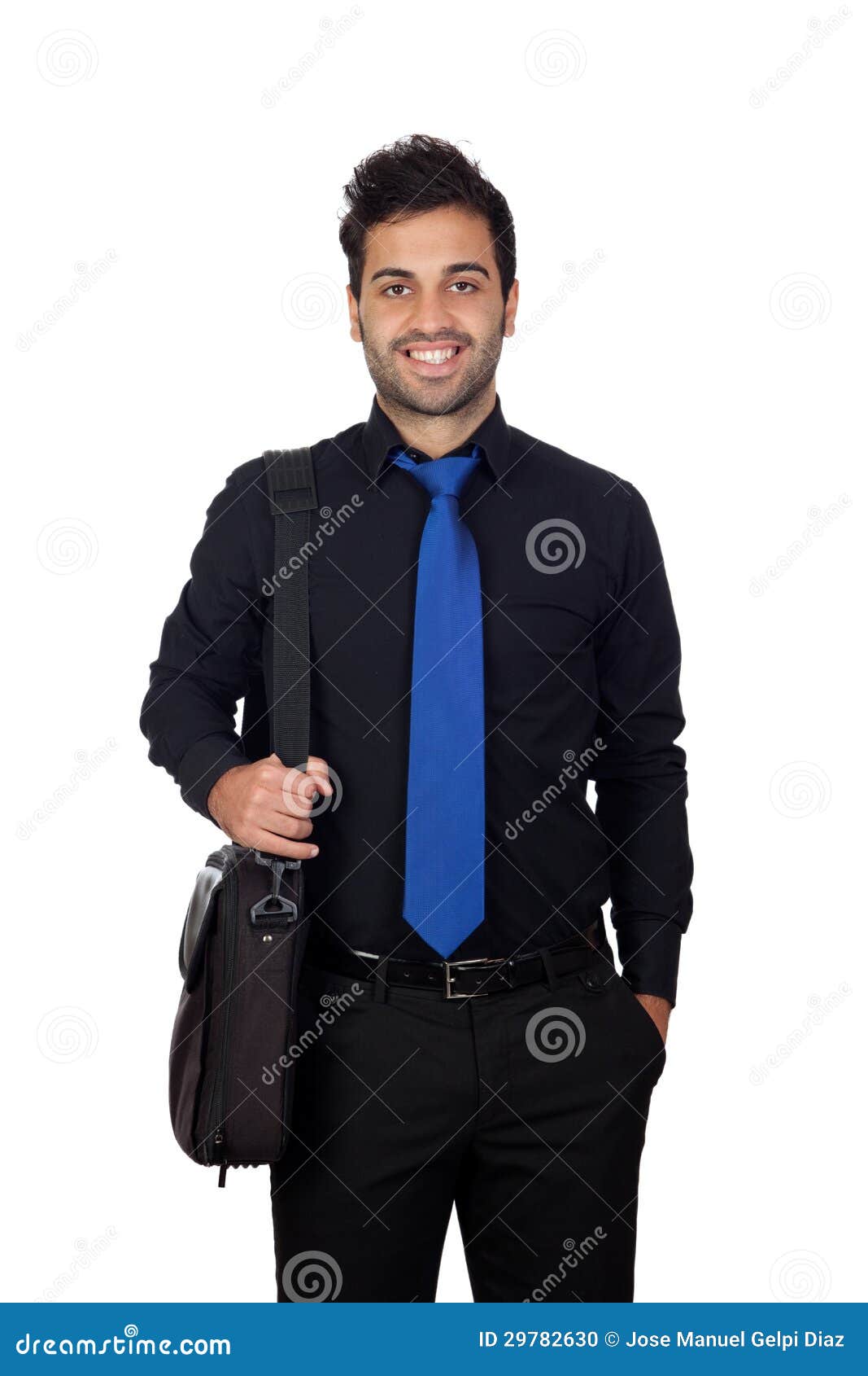 young businessman with a briefcase for laptop