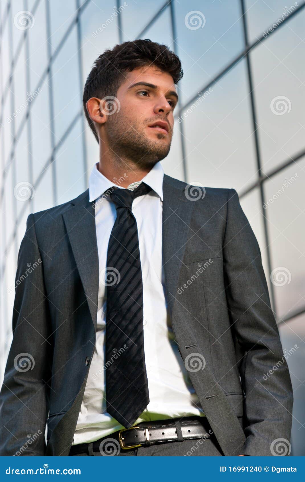 Young Businessman Looking Future Modern Building Stock Photo - Image of ...