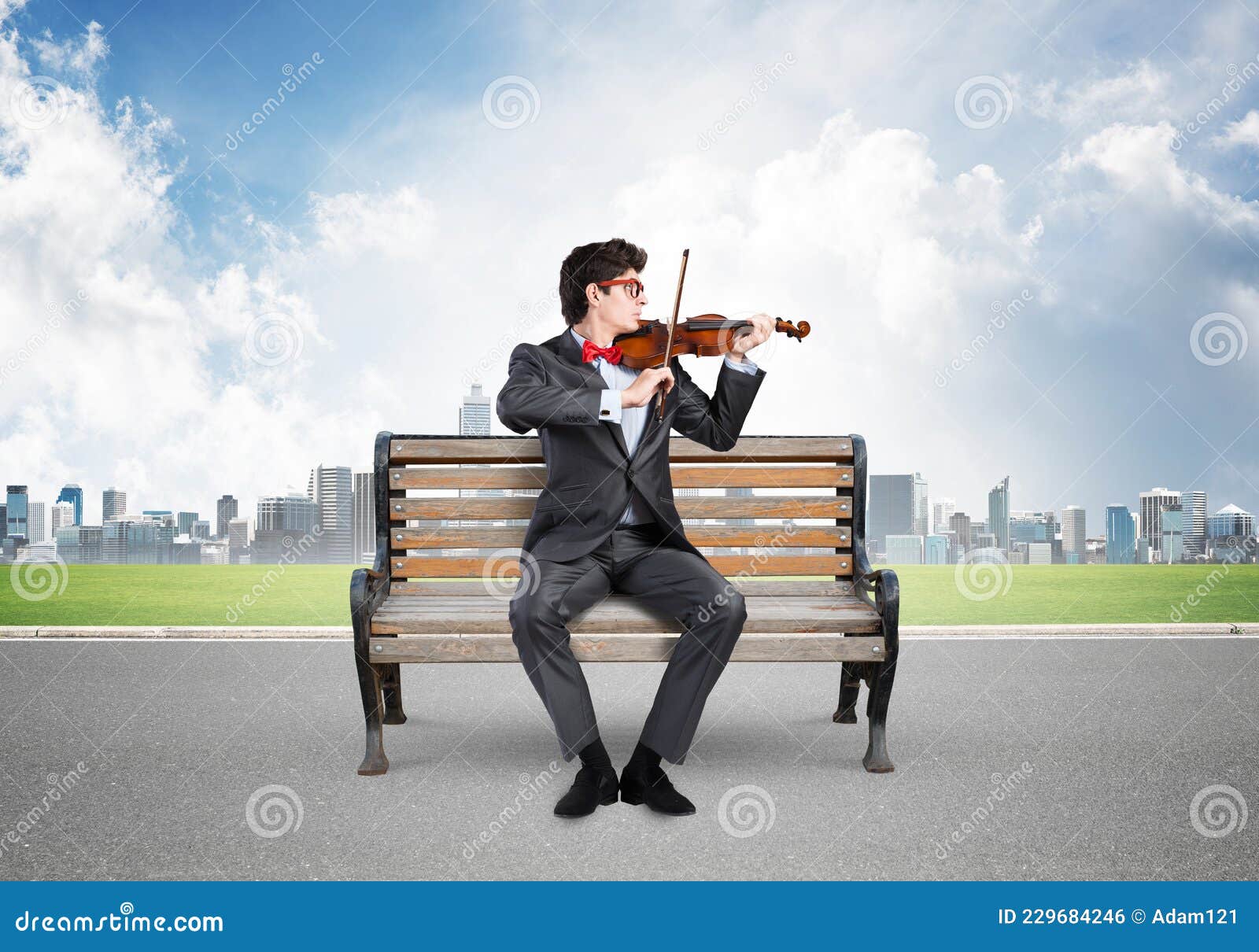 Young Businessman Plays the Violin Stock Photo Image of caucasian