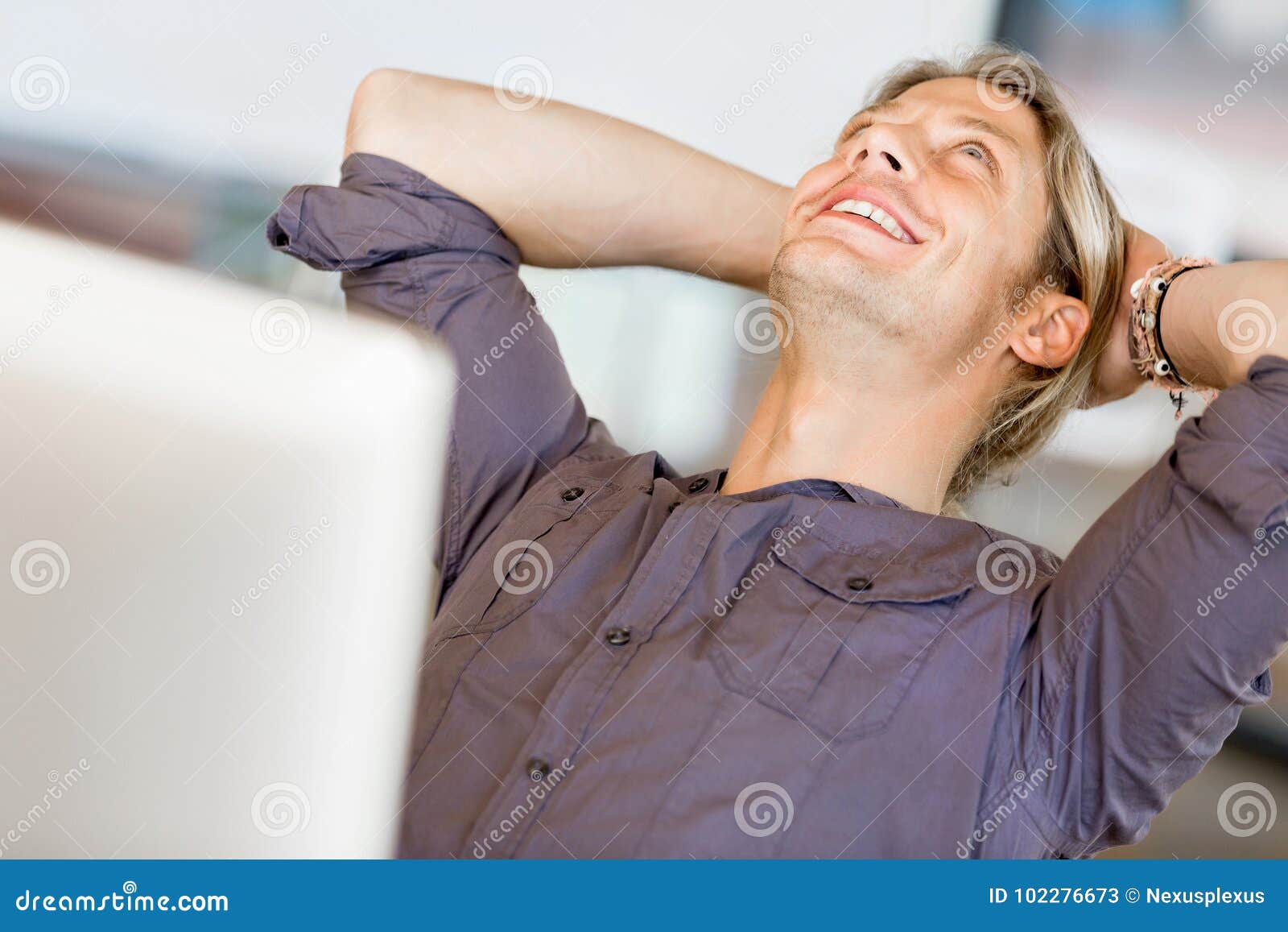 The Young Businessman Relaxed Stock Image - Image of modern ...