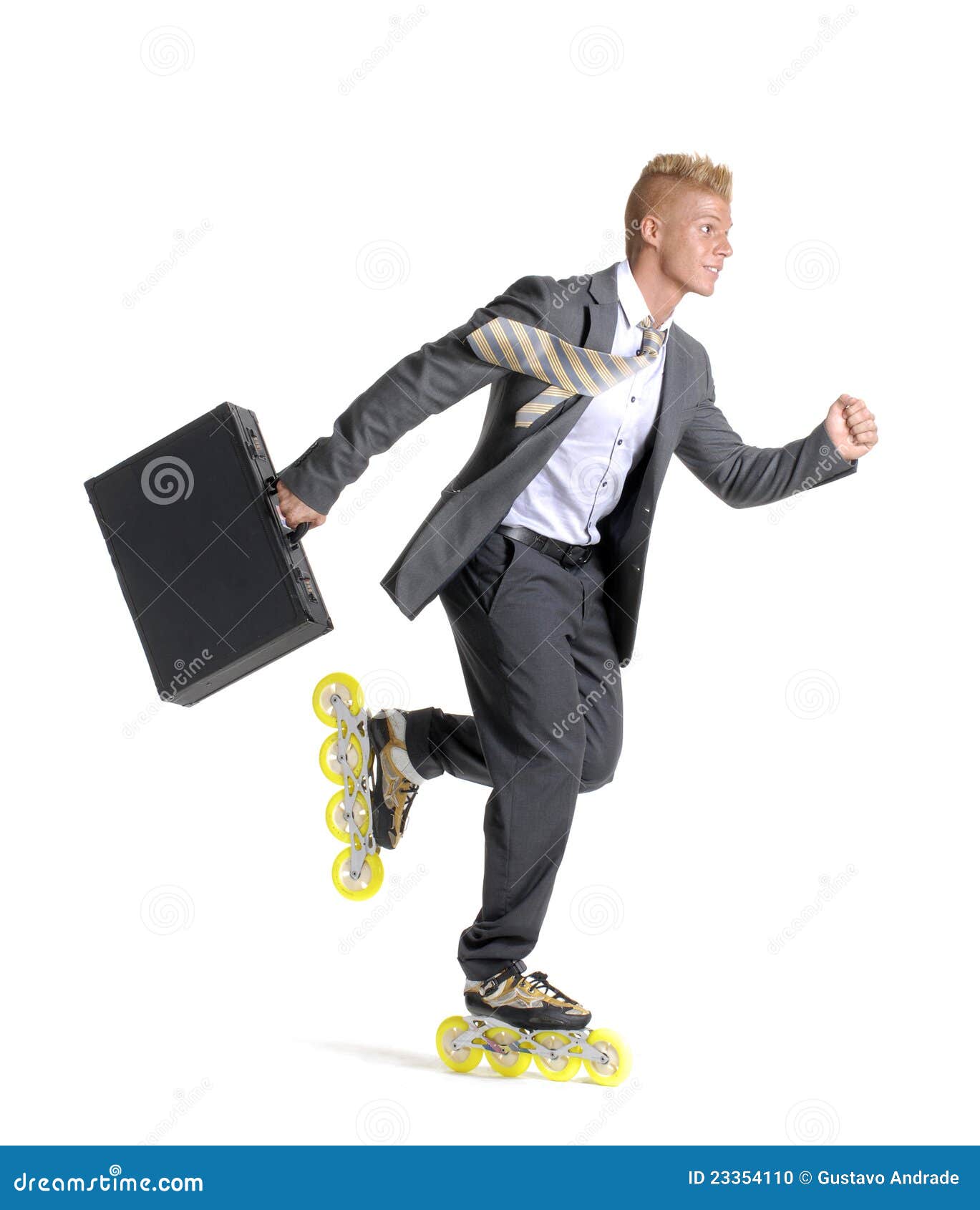 Young Businessman On Rollerblade Stock Photo Image of roller, extrema