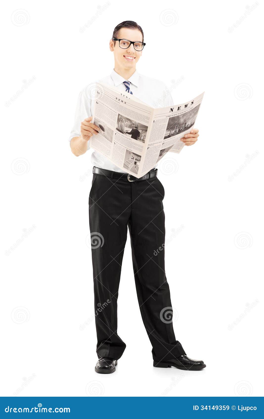 Young Businessperson Standing And Reading A Newspaper Stock Image Image Of Adult Length Young Businessperson Standing And Reading A Newspaper Stock Image Image Of Adult Length