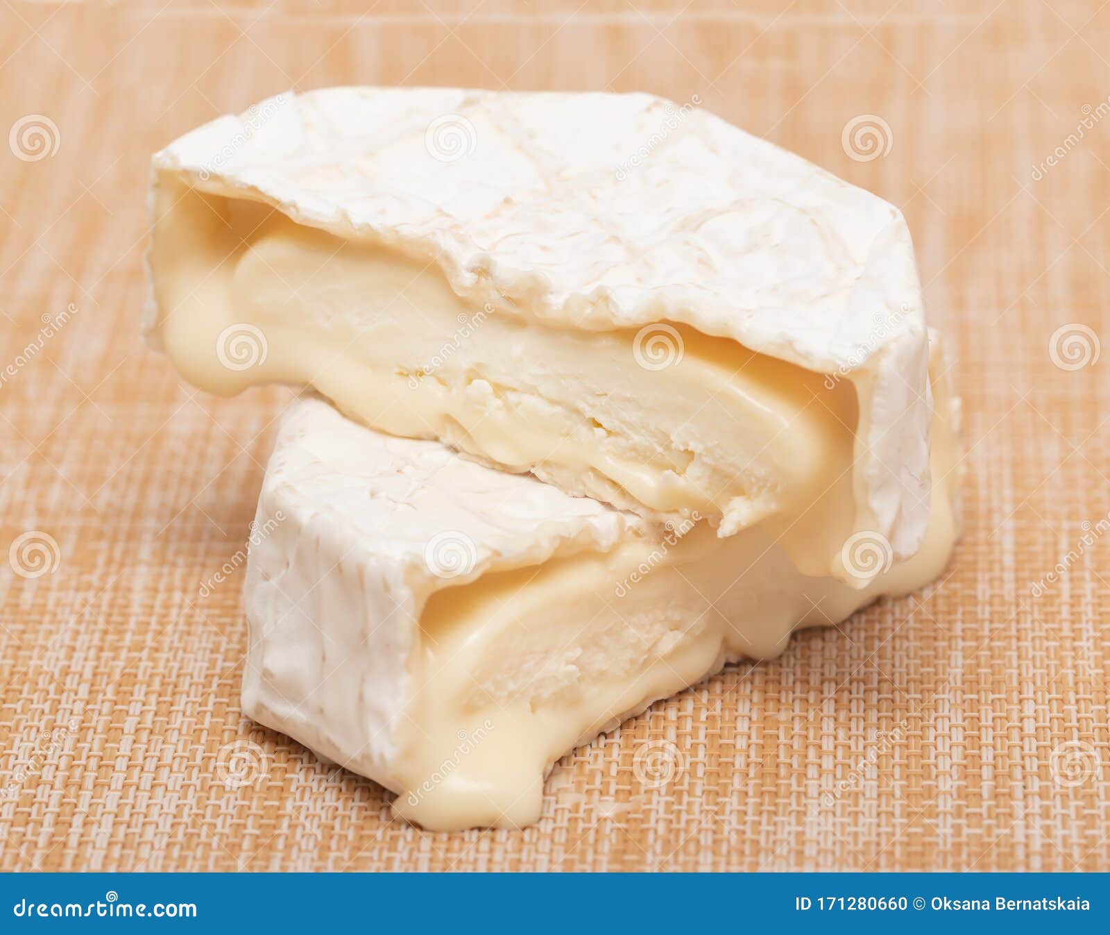 Young Camembert Cheese with Liquid Texture Stock Photo Image of young