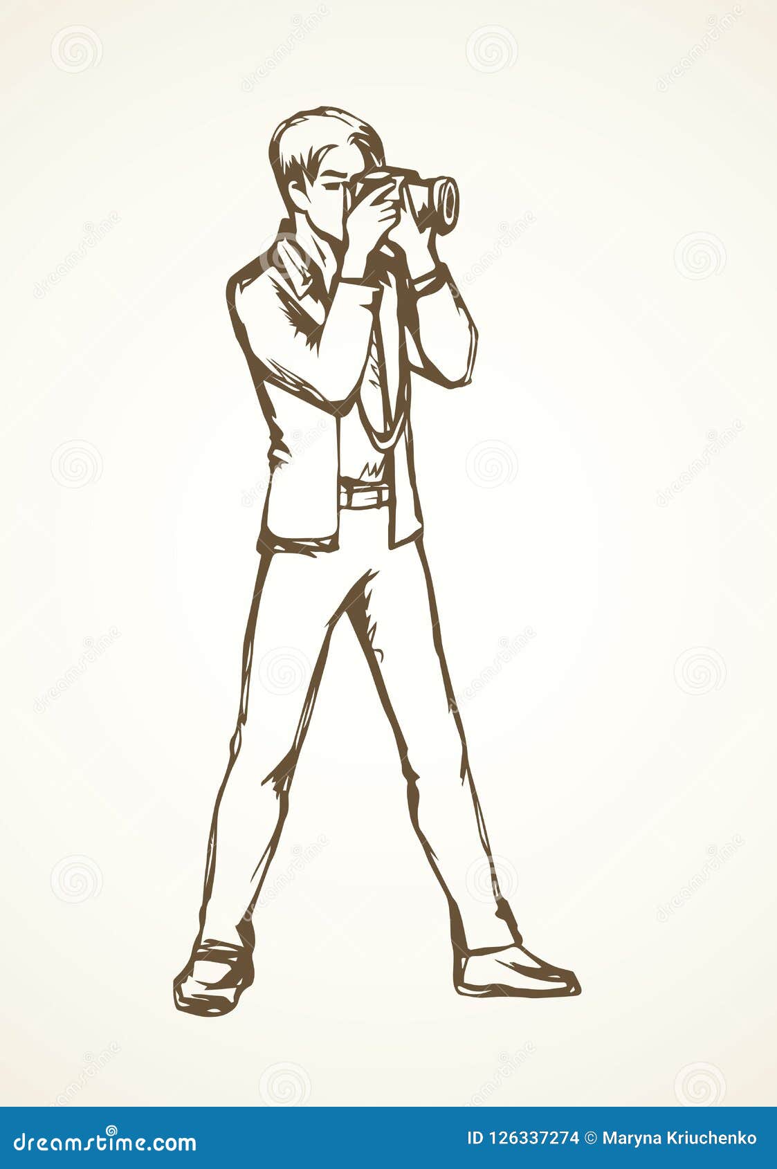 Continuous one line drawing professional camera operator holding big camera  on shoulder. Arabian cameraman, reporter shooting TV content. Videographer  job. Single line draw design vector illustration 23657237 Vector Art at  Vecteezy