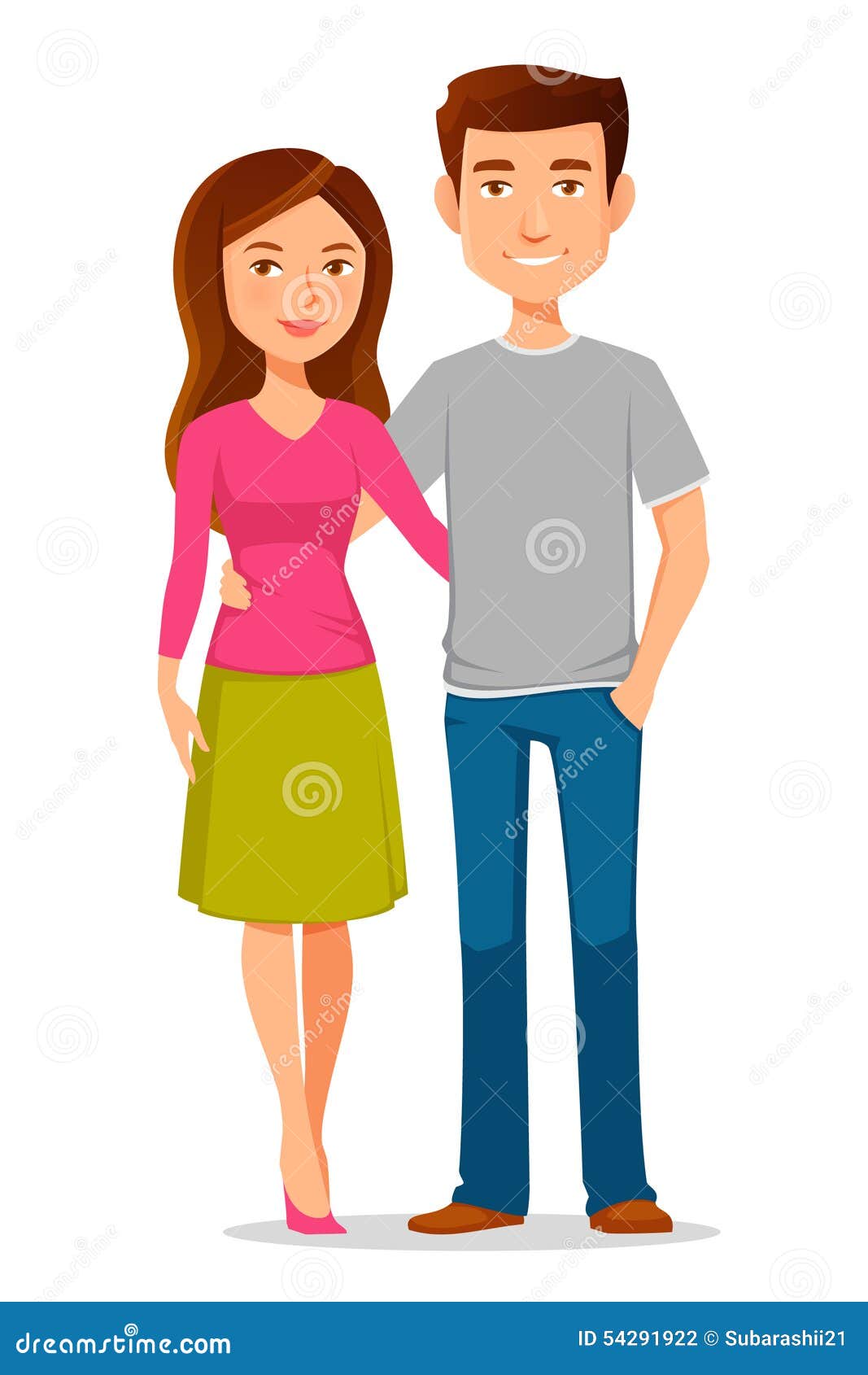 Young cartoon couple stock vector. Illustration of couple - 54291922