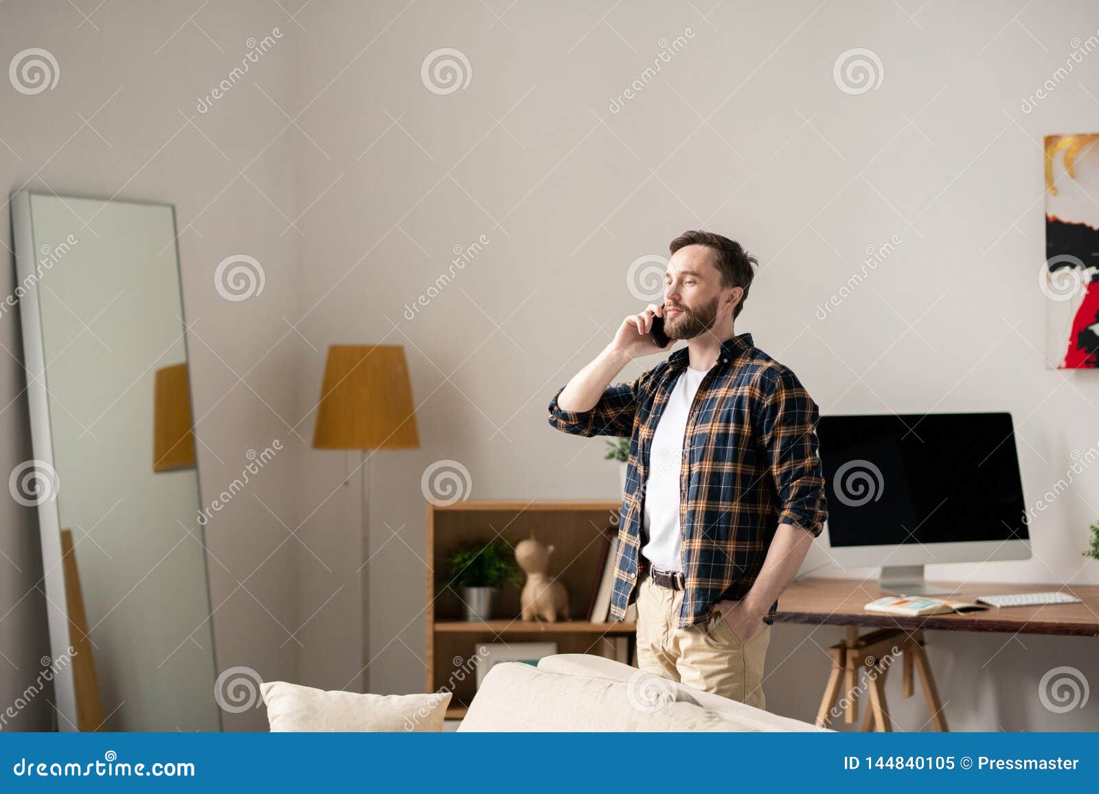 Calling at home stock image. Image of executive, corporate - 144840105