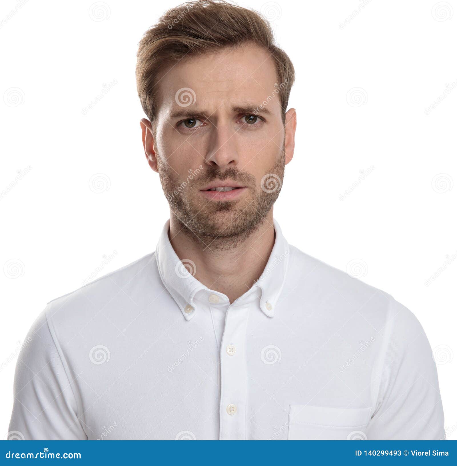 Young Casual Man with a Confused Face Stock Image - Image of perplexed ...