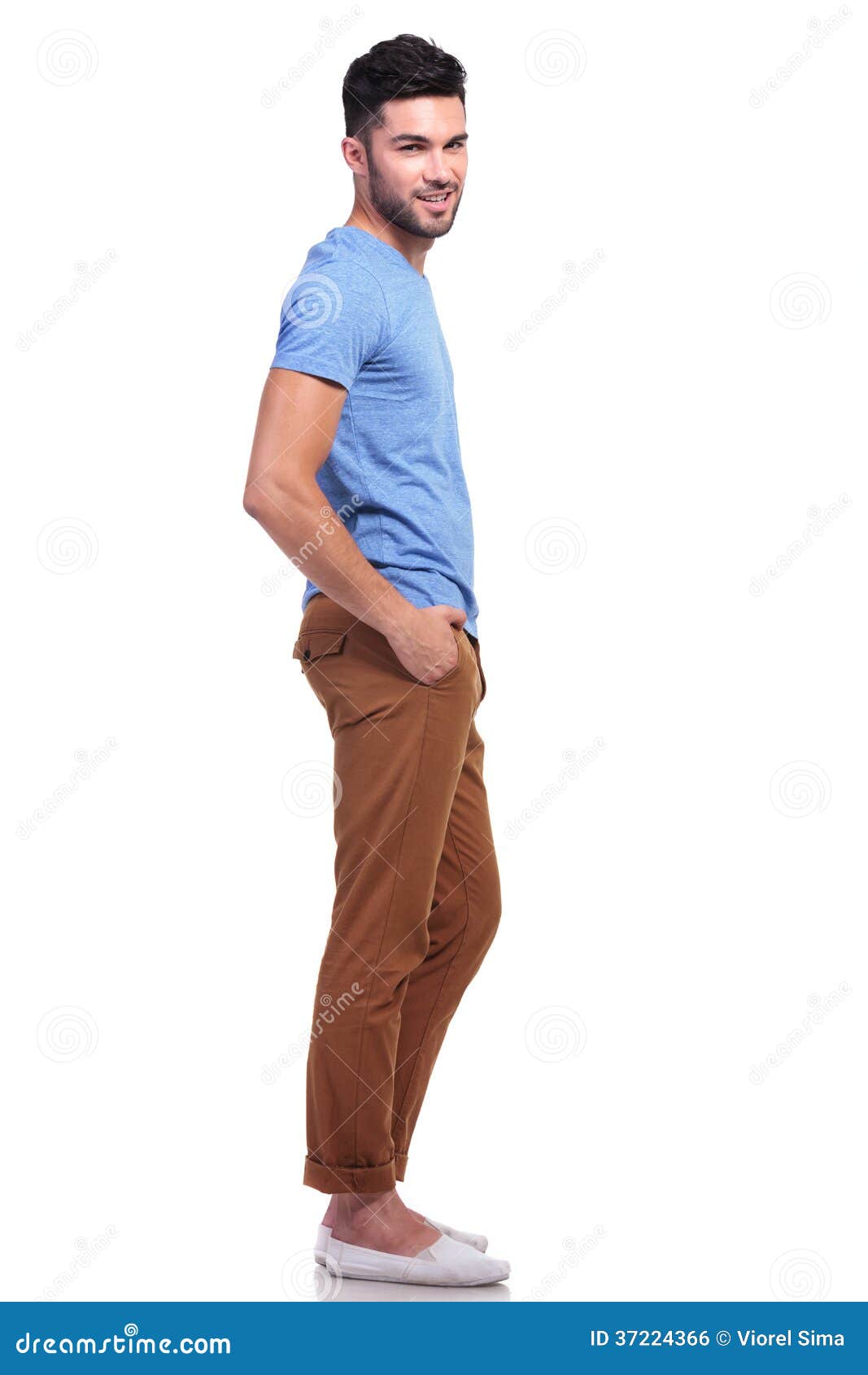 Young Casual Man With Hands In His Pockets Royalty Free Stock Image ...