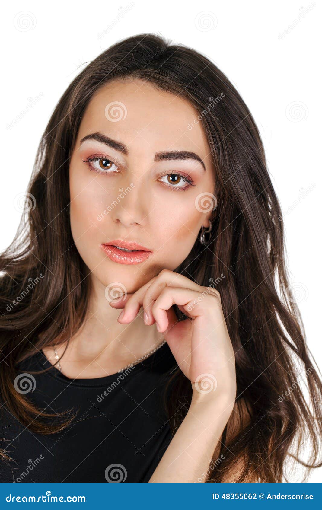Young Casual Woman Portrait Isolated On White Background Stock Photo ...