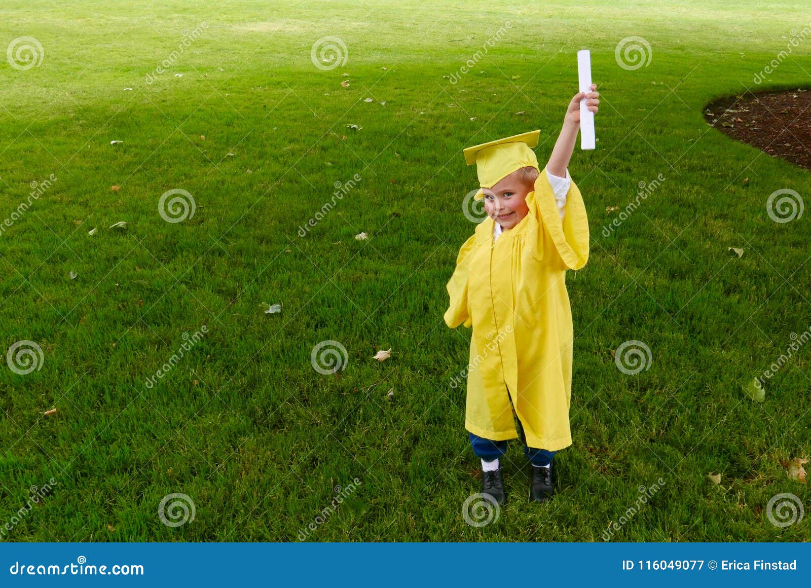 Boy Graduating from Preschool Stock Image - Image of kindergarten ...