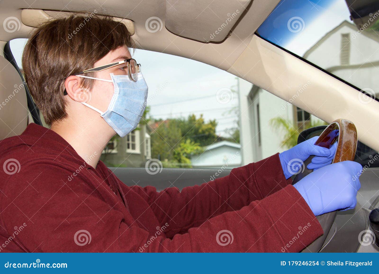 Young Caucasian Female Wearing A Surgical Mask A